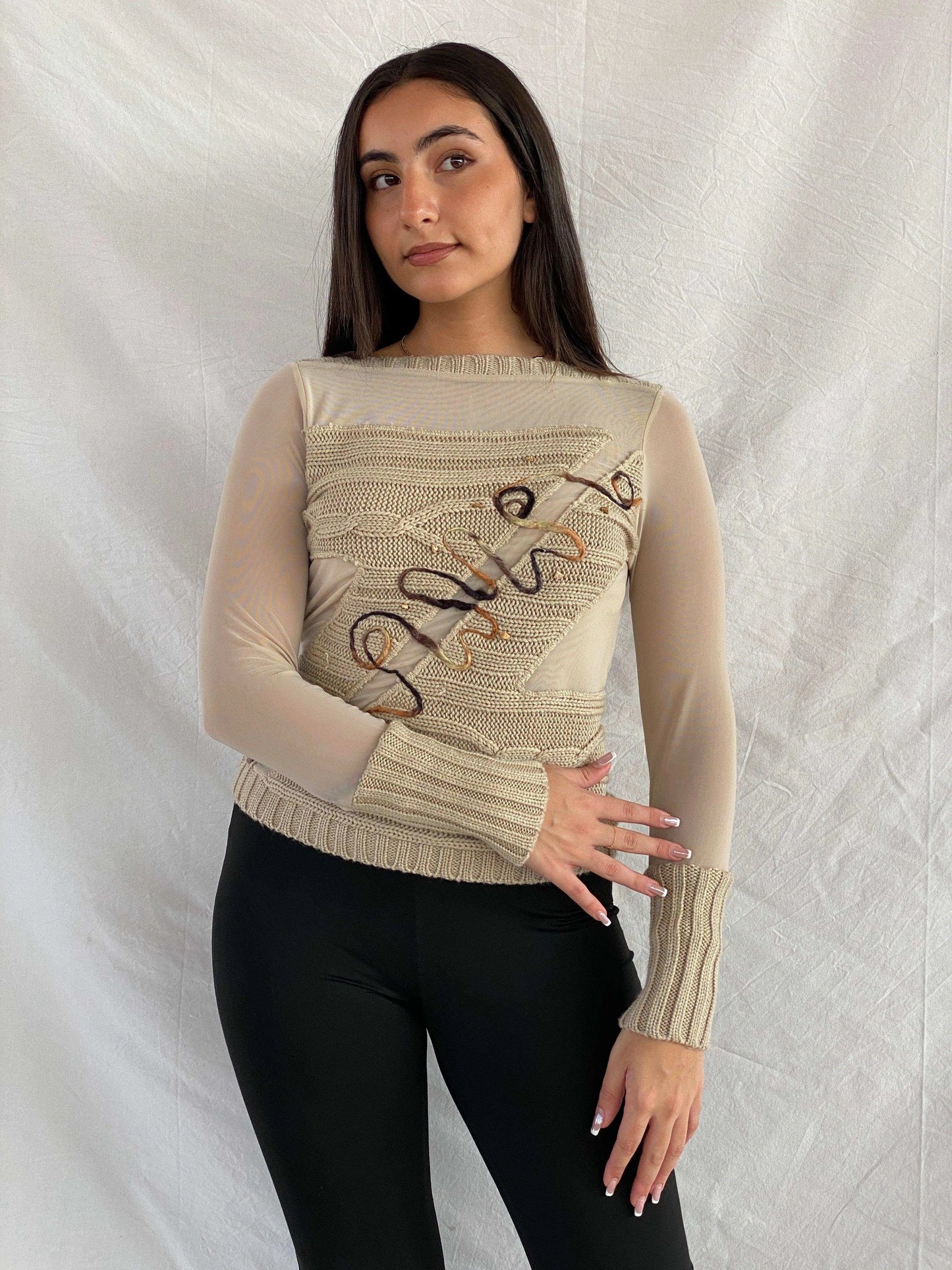 Vintage Intrama Italy Mesh Top - Balagan Vintage Full Sleeve Top 00s, 90s, full sleeve top, Rama