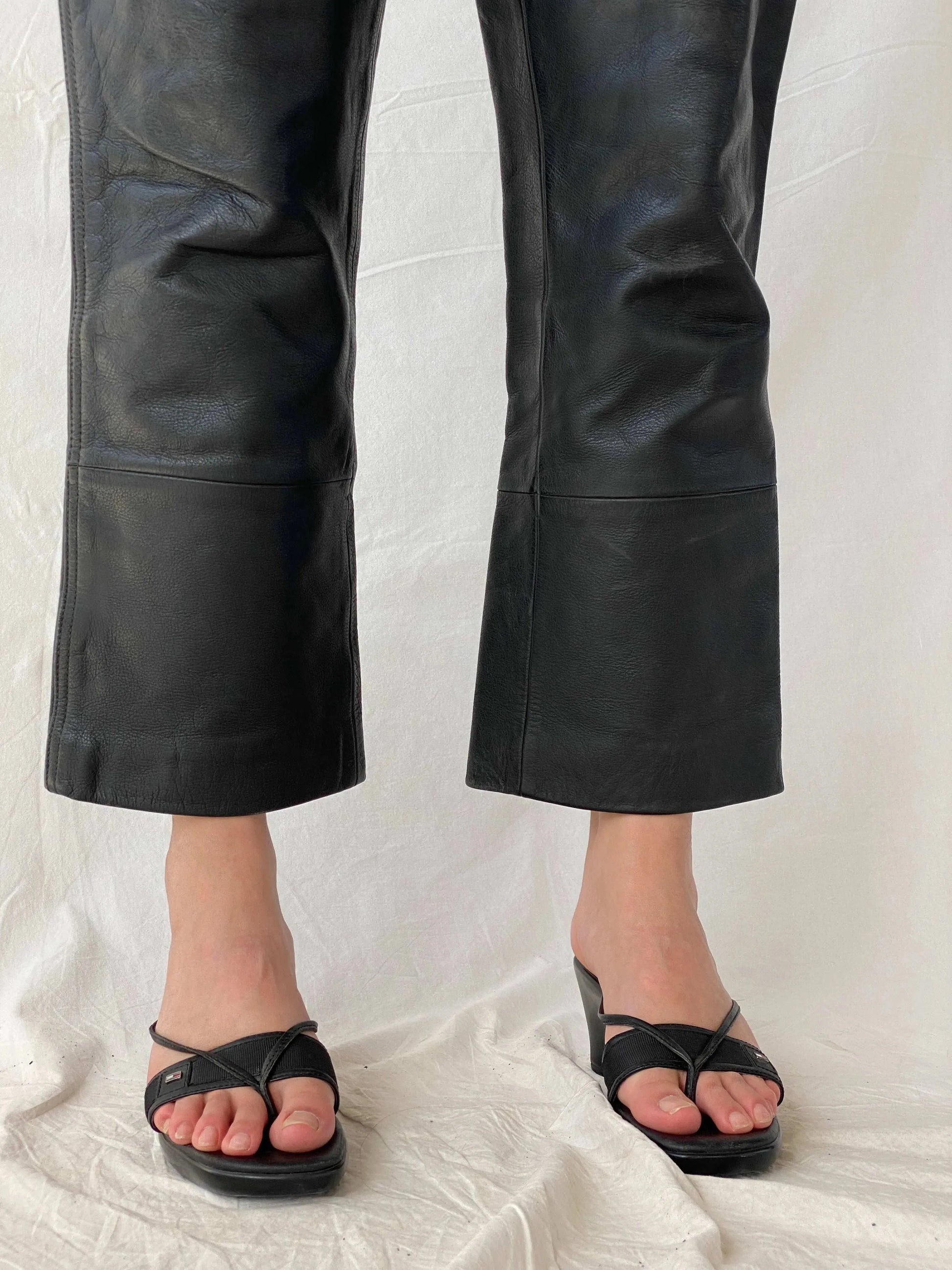 Vintage IXS Black Genuine Leather Motorcycle Pants - L - Balagan Vintage Pants genuine leather, leather, Mira, pants, women pants