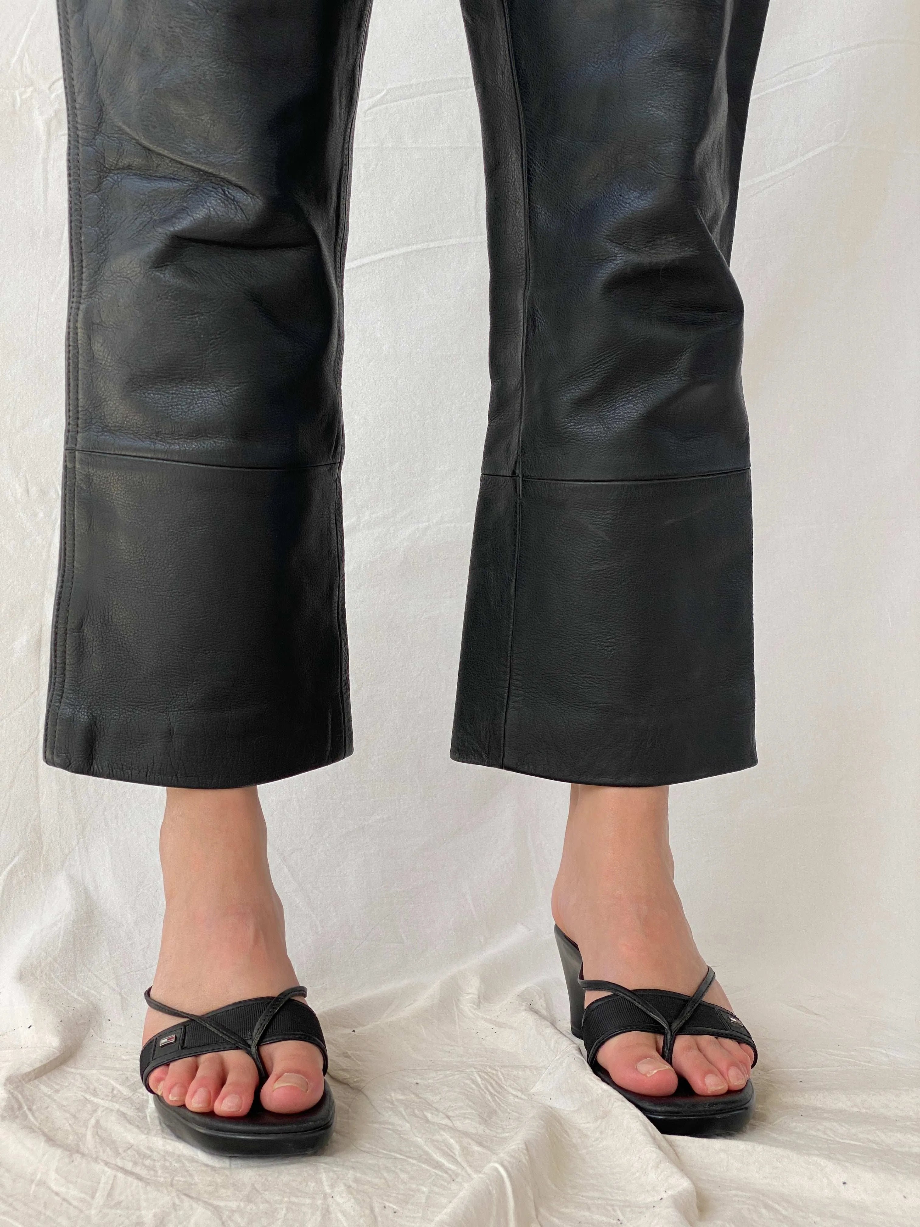Vintage IXS Black Genuine Leather Motorcycle Pants - L - Balagan Vintage Pants genuine leather, leather, Mira, pants, women pants