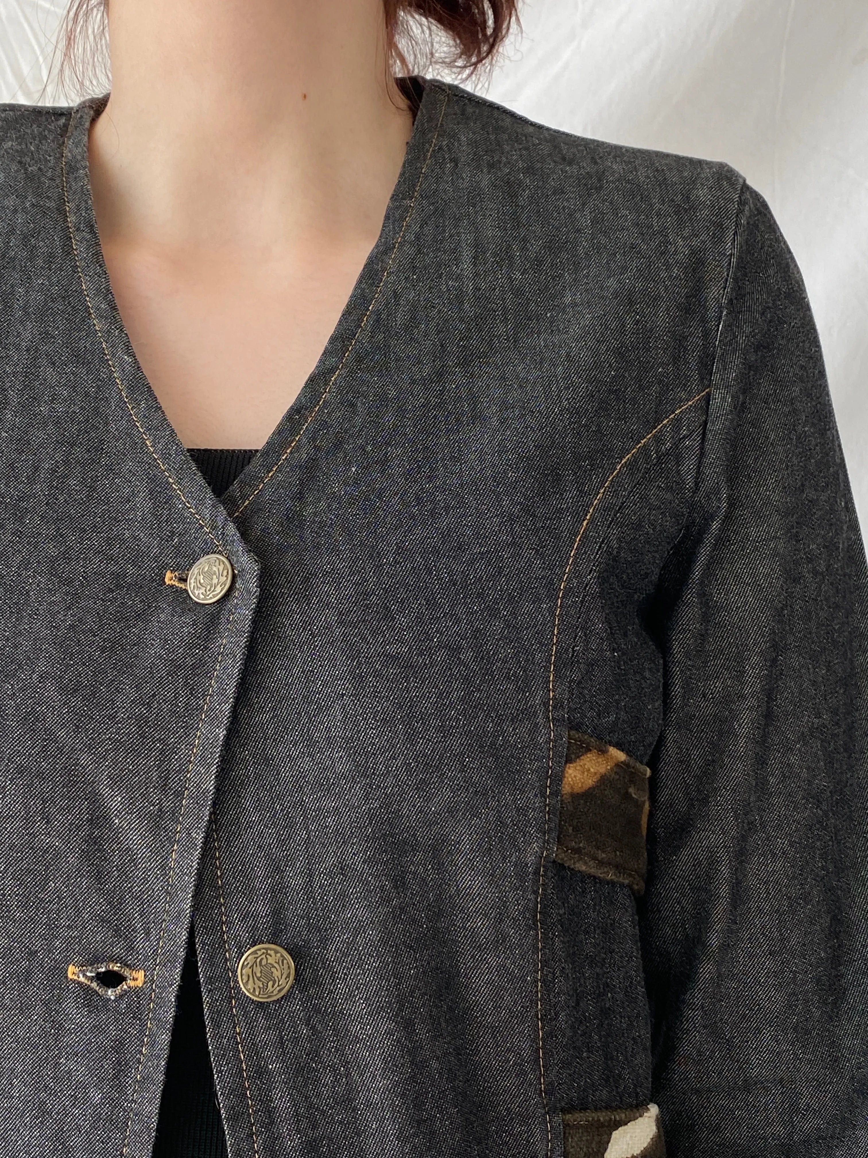 Vintage Jamp Fashion By Charlie Cotton Denim Jacket - M - Balagan Vintage Leather Jacket 00s, Ayah, blazer, Coats&Jackets, denim, full sleeve blazer, winter, Women's Blazers, Women's Denim Jackets