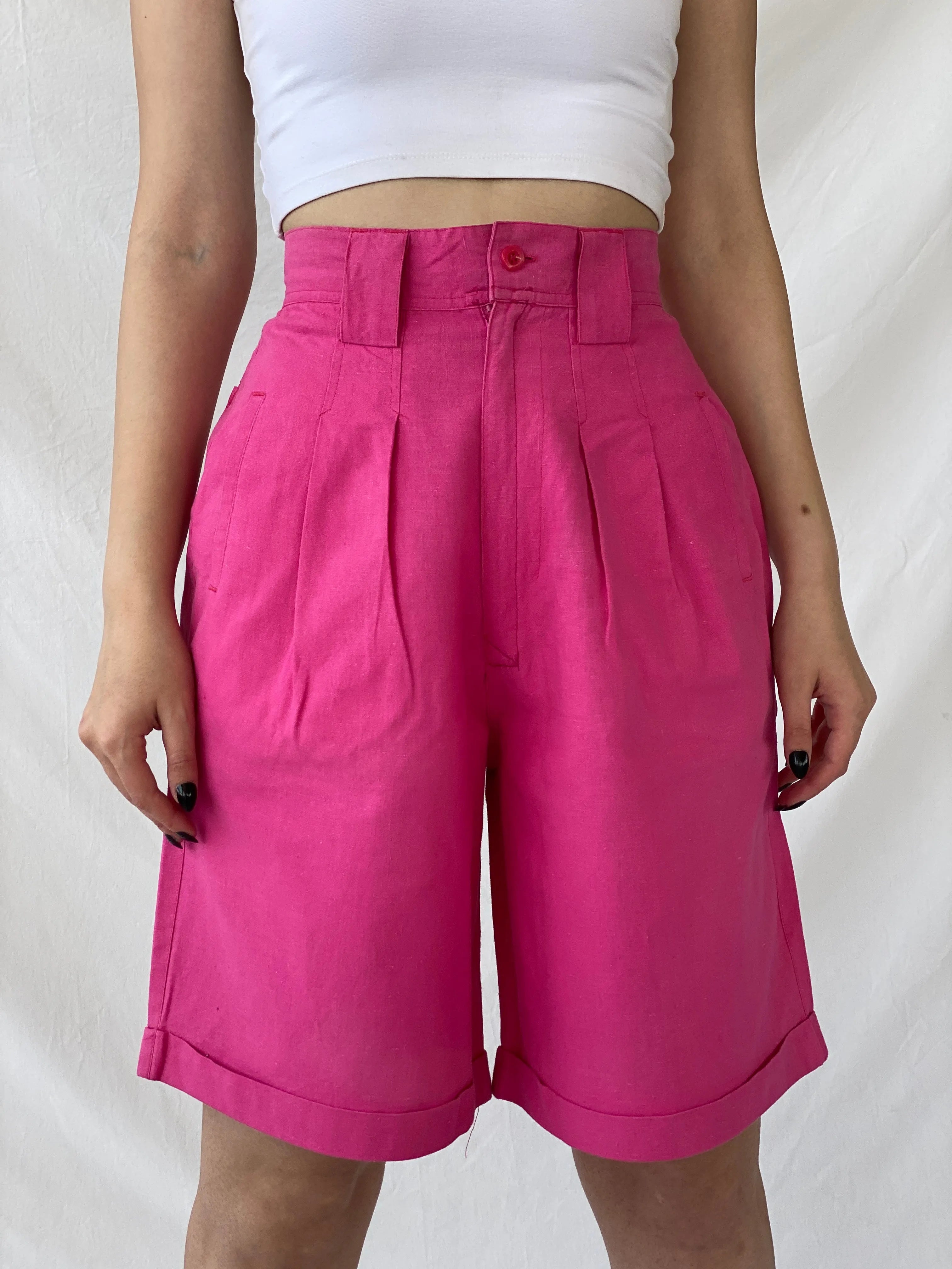 Vintage Jennifer Eden Pink Knee-Length Women’s Summer Shorts - S - Balagan Vintage Shorts Ayah, shorts, summer