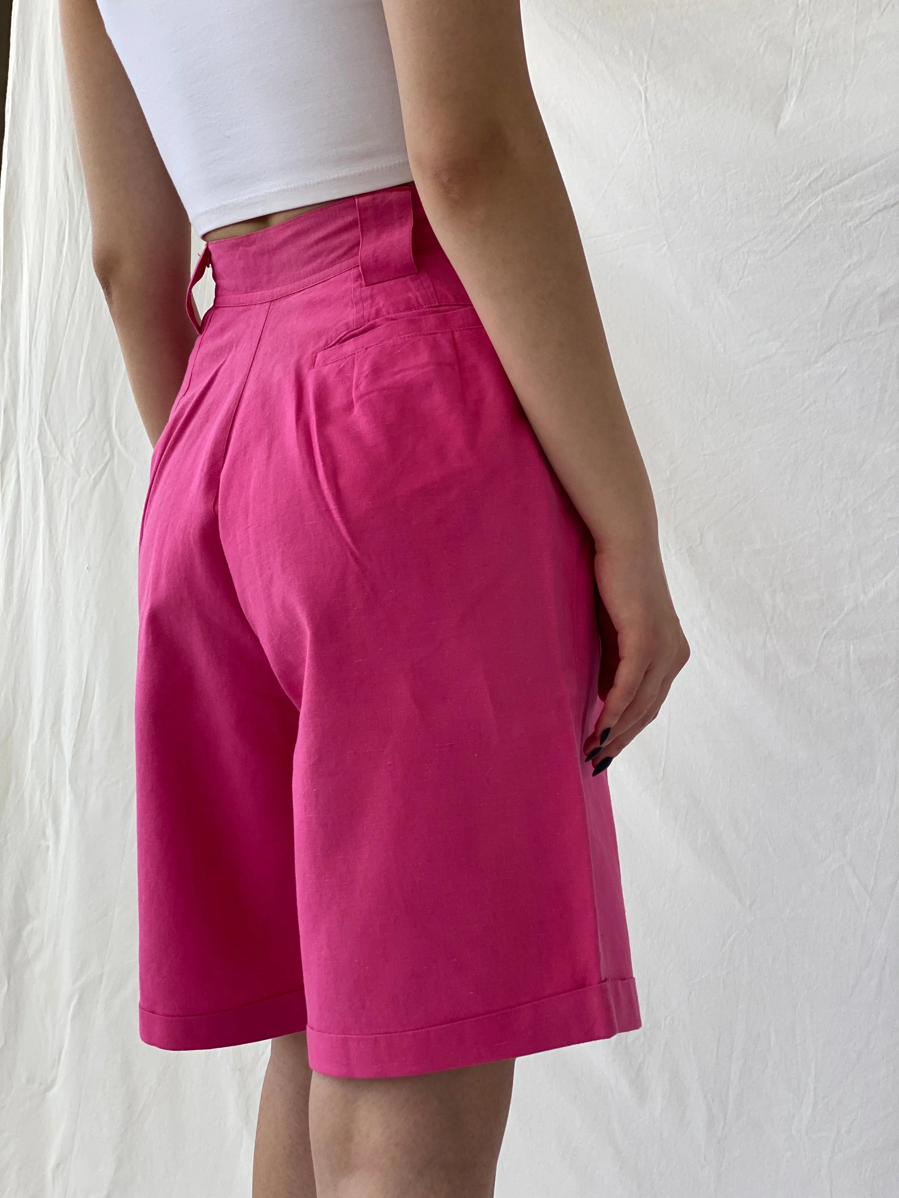 Vintage Jennifer Eden Pink Knee-Length Women’s Summer Shorts - S - Balagan Vintage Shorts Ayah, shorts, summer