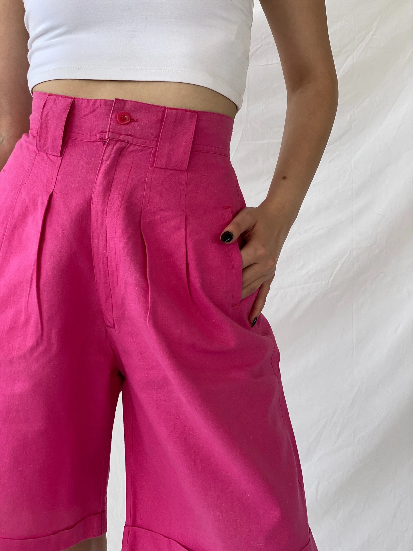 Vintage Jennifer Eden Pink Knee-Length Women’s Summer Shorts - S - Balagan Vintage Shorts Ayah, shorts, summer