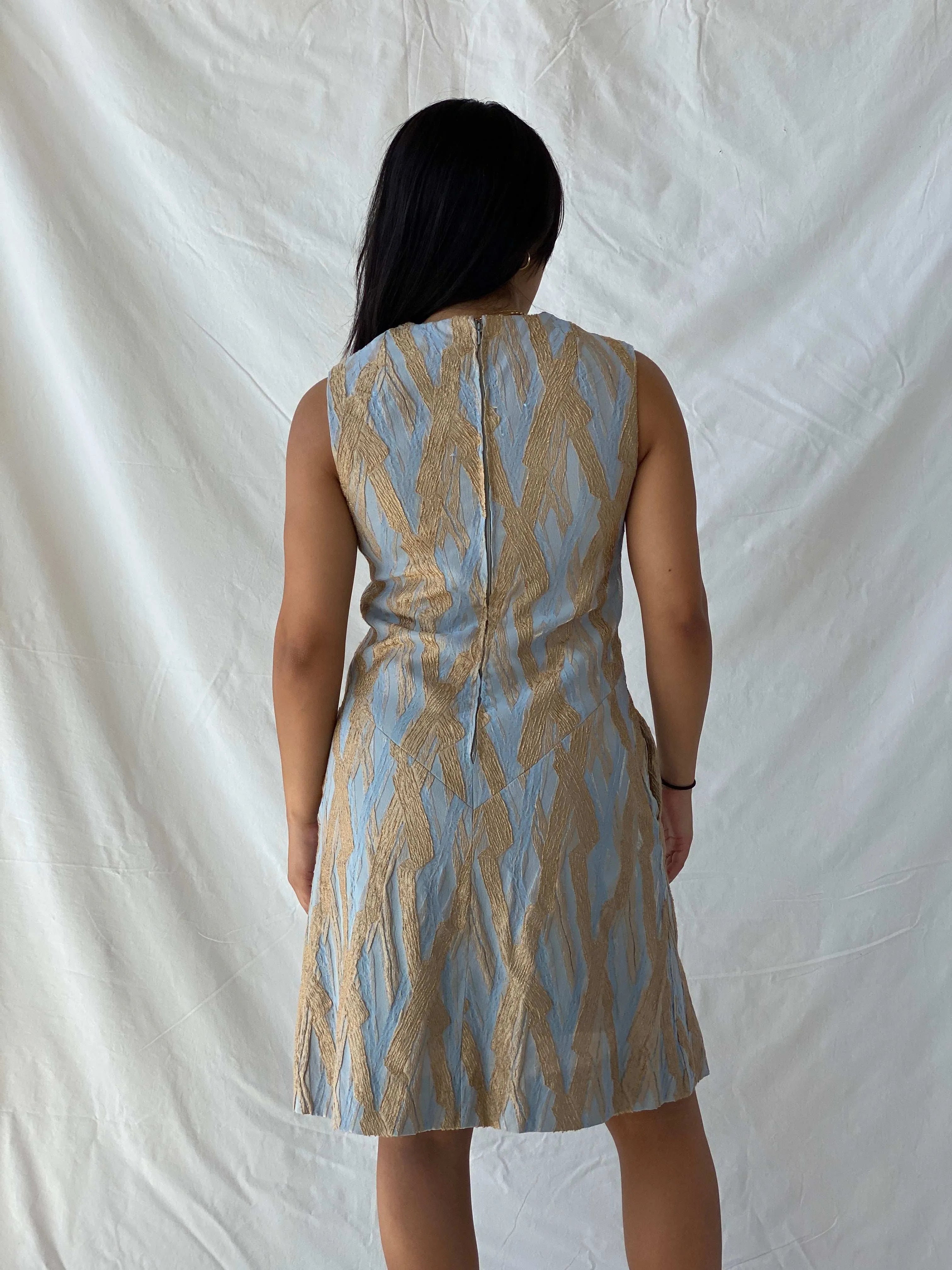 Vintage Johan De Haas Designer Midi Golden Cream Dress - M - Balagan Vintage Midi Dress 90s dress, designer, dress, Lana, midi dress, summer, Wedding Guest, womens