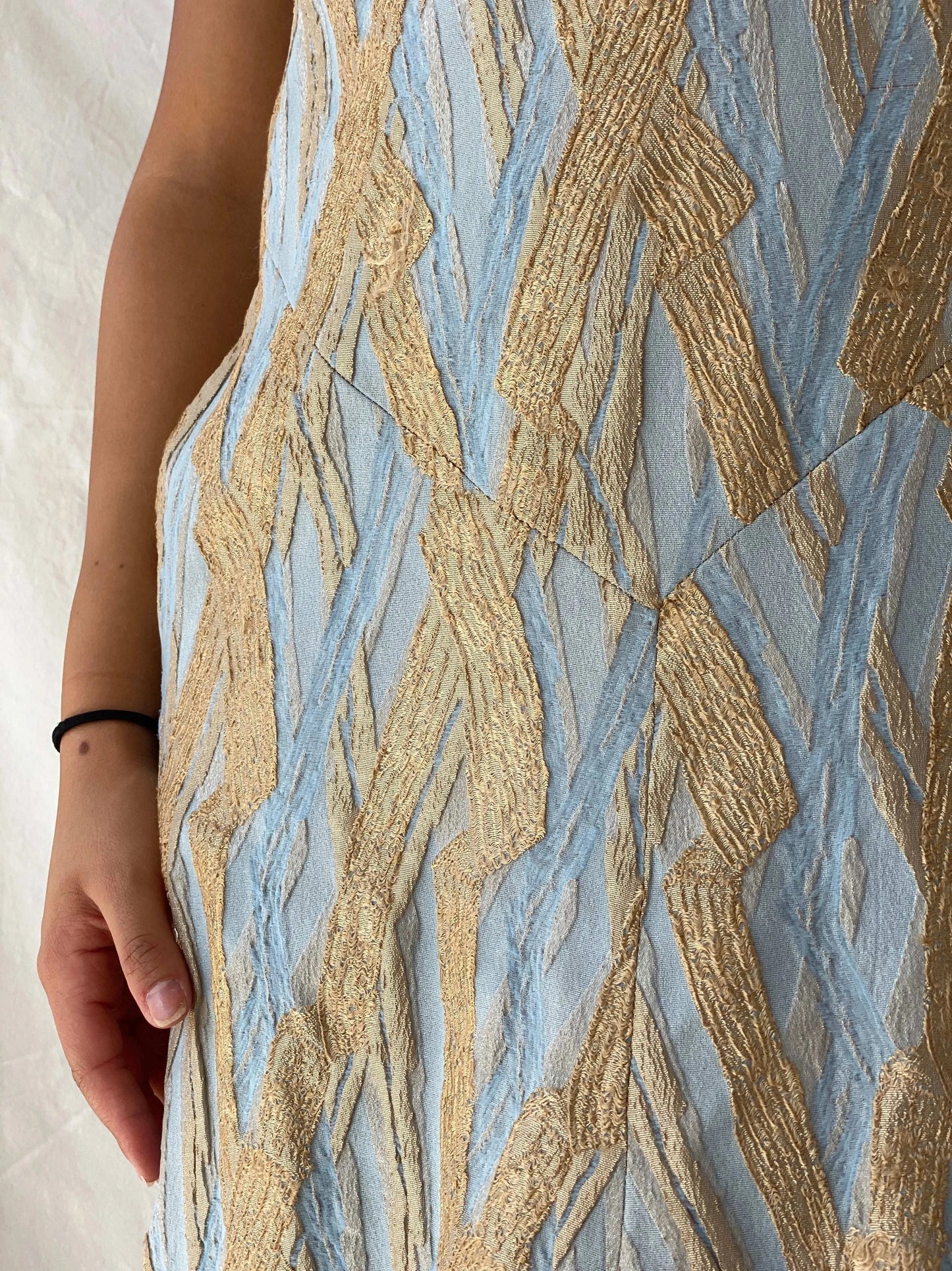 Vintage Johan De Haas Designer Midi Golden Cream Dress - M - Balagan Vintage Midi Dress 90s dress, Deals, designer, dress, Lana, midi dress, summer, Wedding Guest, womens