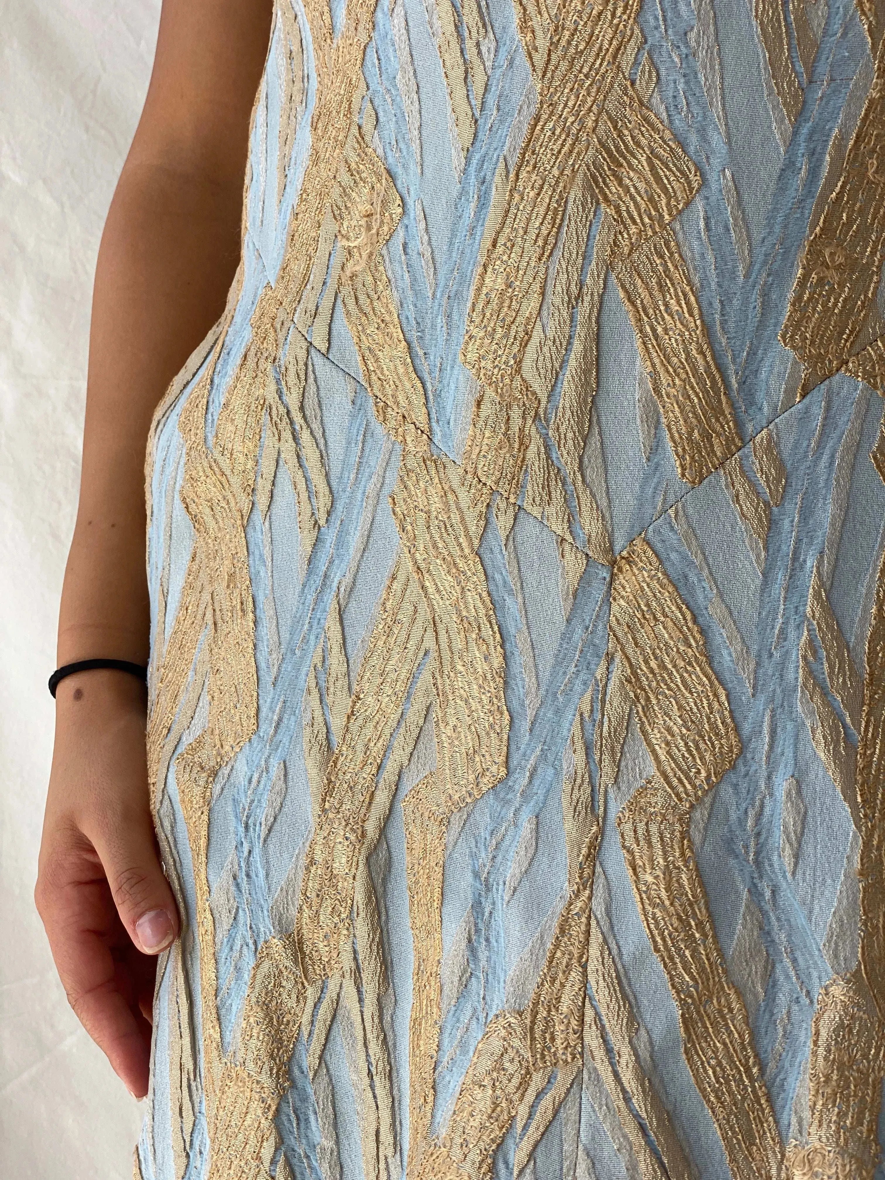 Vintage Johan De Haas Designer Midi Golden Cream Dress - M - Balagan Vintage Midi Dress 90s dress, Deals, designer, dress, Lana, midi dress, summer, Wedding Guest, womens