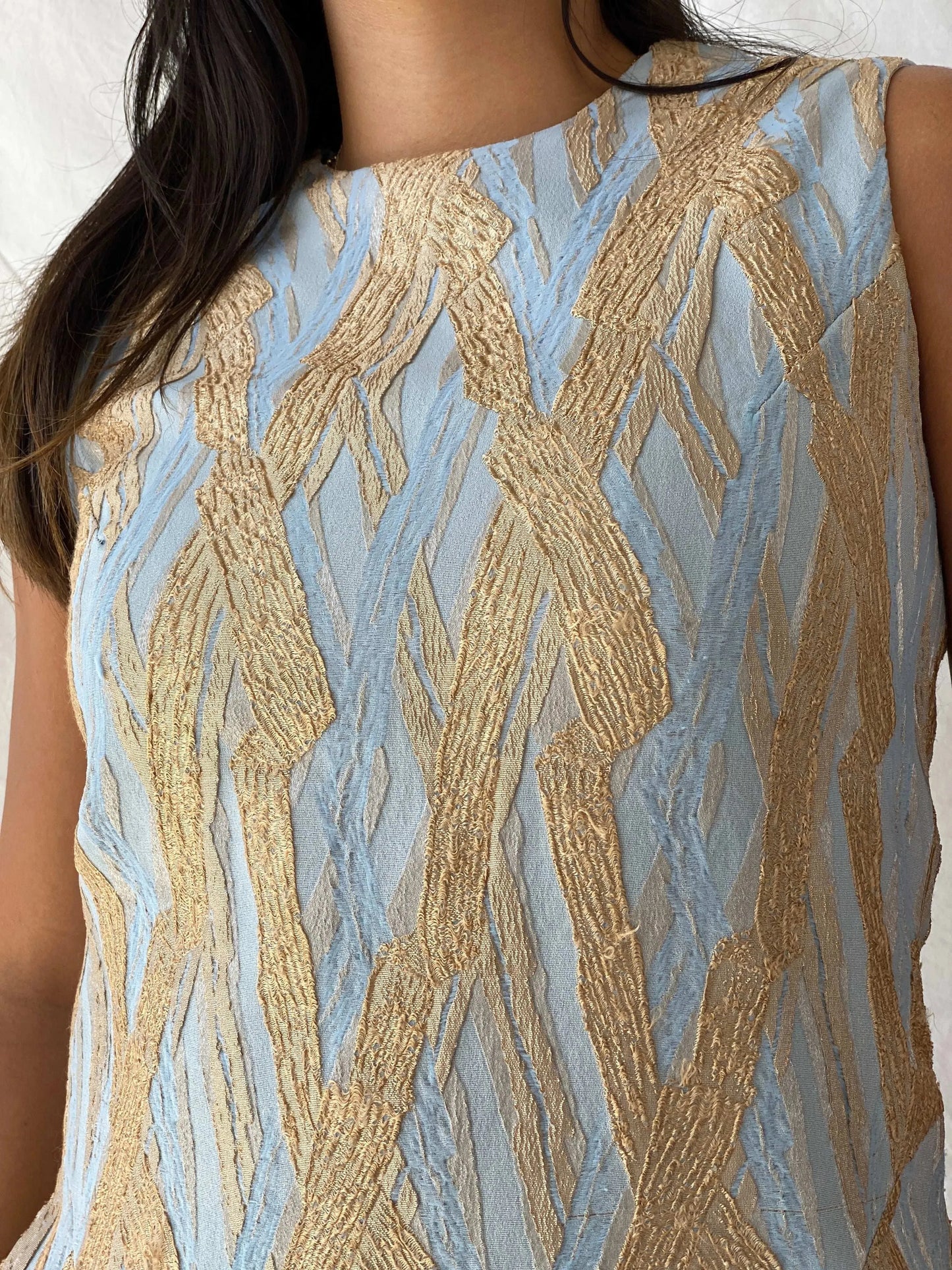 Vintage Johan De Haas Designer Midi Golden Cream Dress - M - Balagan Vintage Midi Dress 90s dress, Deals, designer, dress, Lana, midi dress, summer, Wedding Guest, womens