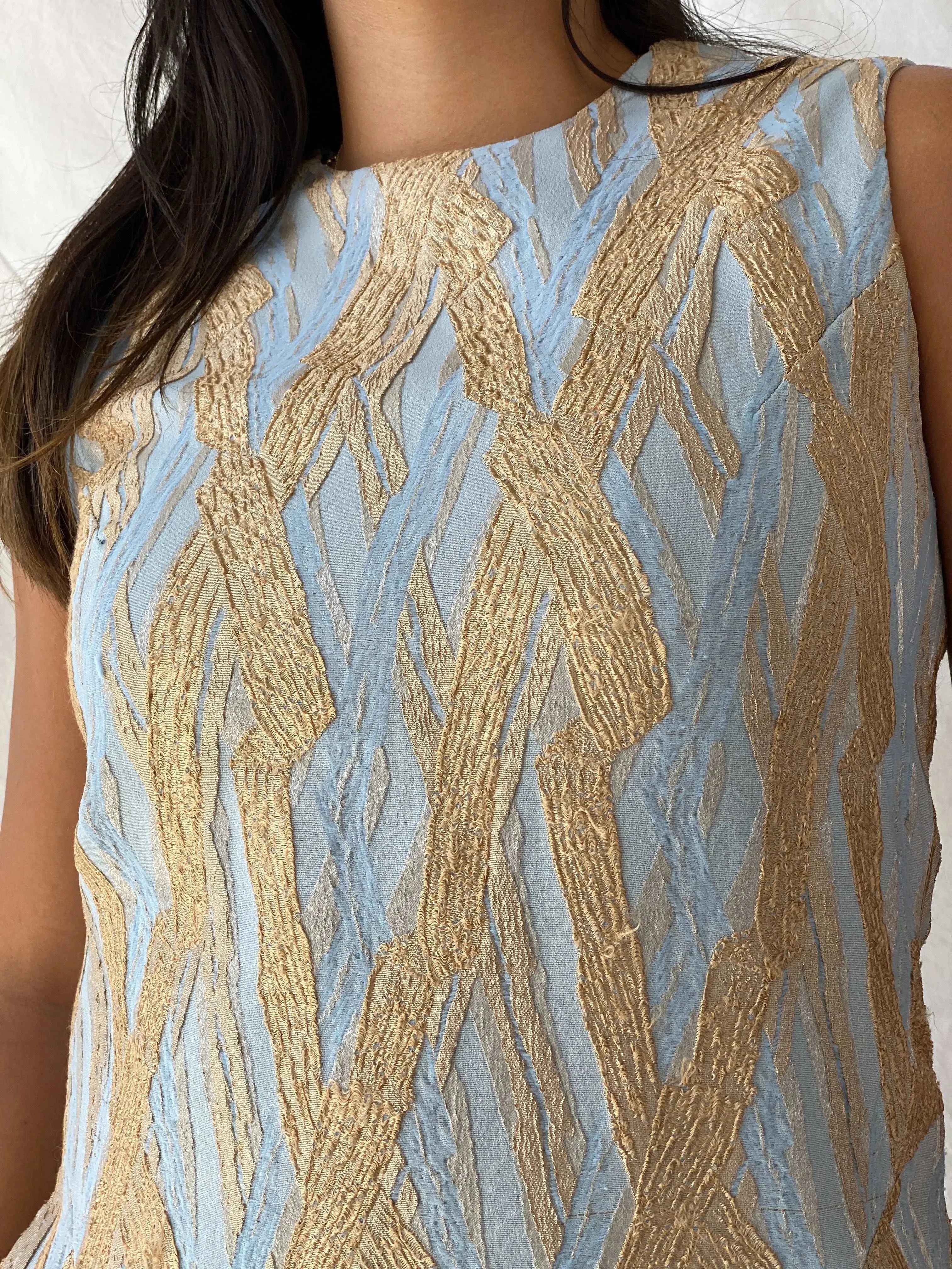 Vintage Johan De Haas Designer Midi Golden Cream Dress - M - Balagan Vintage Midi Dress 90s dress, Deals, designer, dress, Lana, midi dress, summer, Wedding Guest, womens