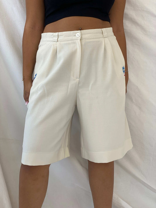 Vintage Lady Anne Loose Fit Walking Off-White Shorts - L - Balagan Vintage Shorts 00s, 90s, Dina, shorts