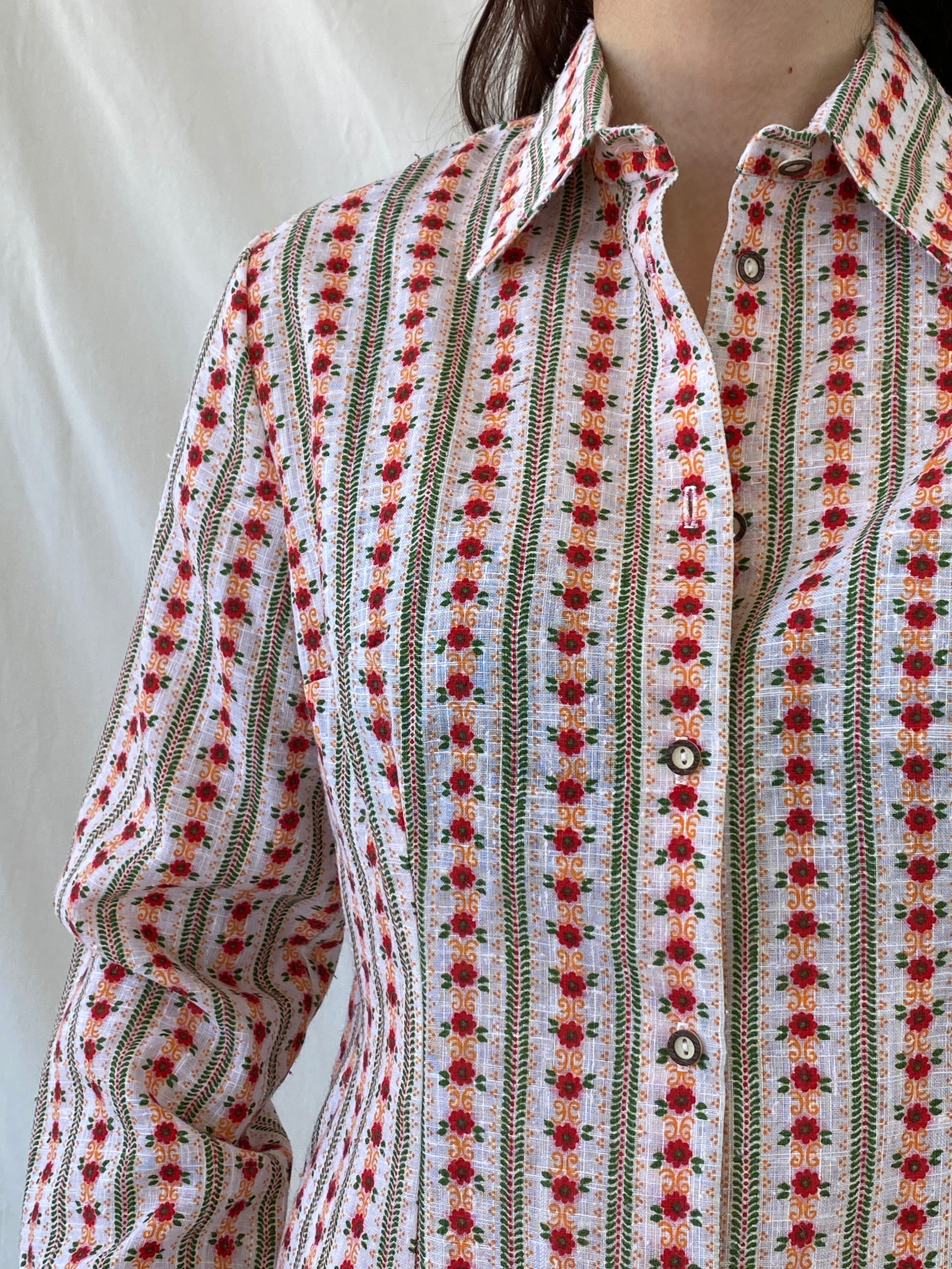 Vintage Lanz Salzburger Floral Button Up Full Sleeve Shirt - XL - Balagan Vintage Full Sleeve Shirt 00s, Ayah, floral, floral shirt, full sleeve shirt, NEW IN, Office core, summer
