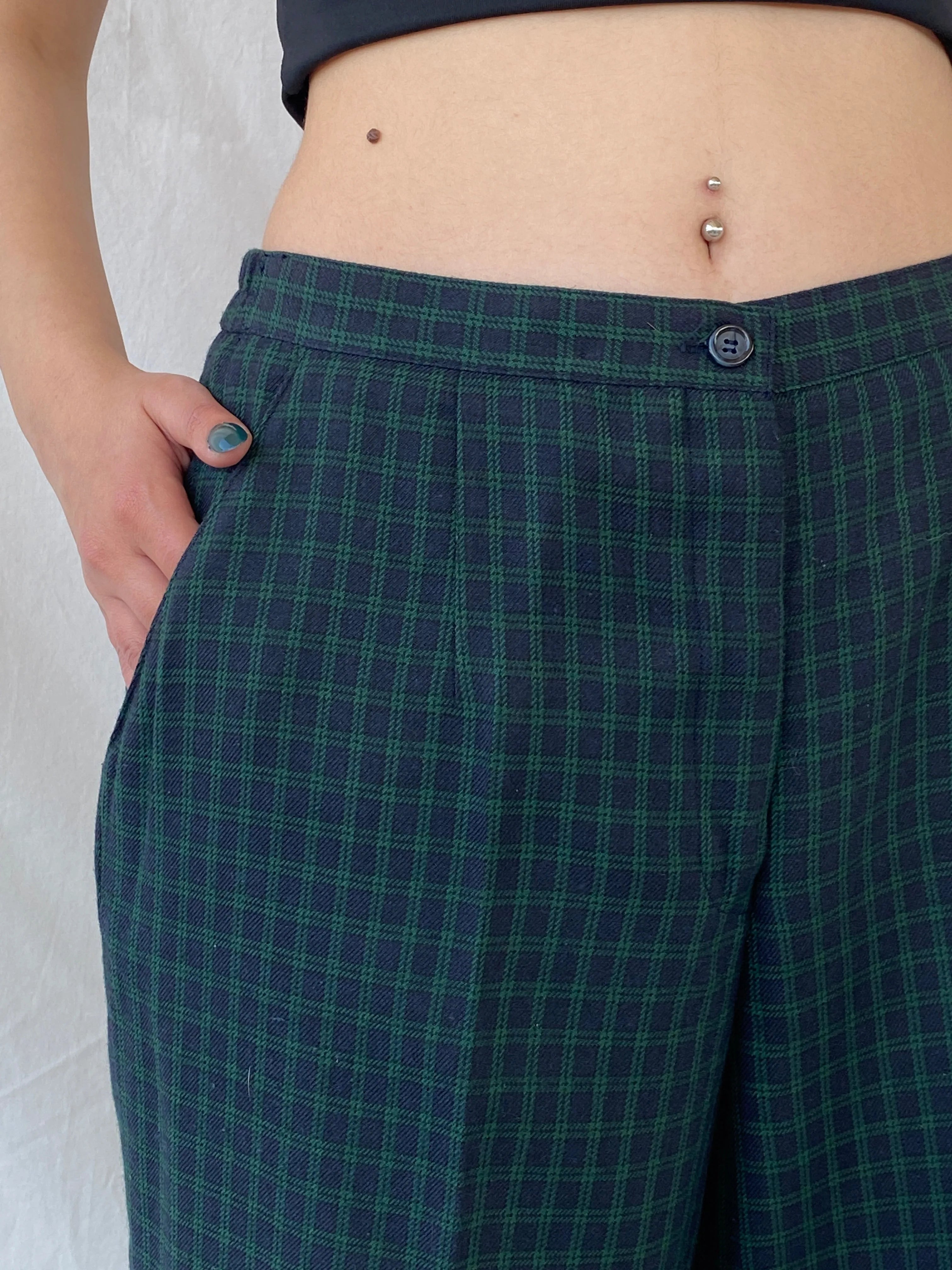 Vintage LESLIE FAY Sportswear Black and Green Plaid Blazer Pants Power Suit Set - XL - Balagan Vintage Maxi Dress 80s, 90s, Ayah, blazer, consignment, Melika, plaid, plaid blazer, tweed blazer