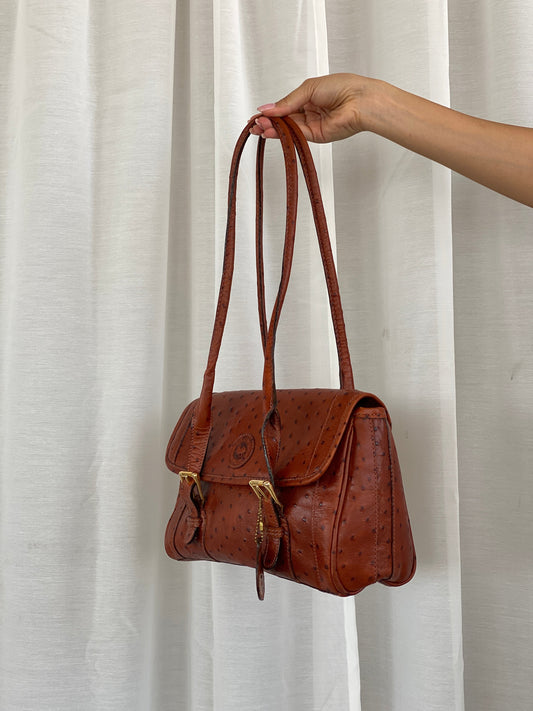 Vintage Los Robles Polo Time Brown Genuine Leather Shoulder Bag - Balagan Vintage Shoulder Bag 00s, 90s, bag, brown leather, genuine leather, shoulder bag, Y2K