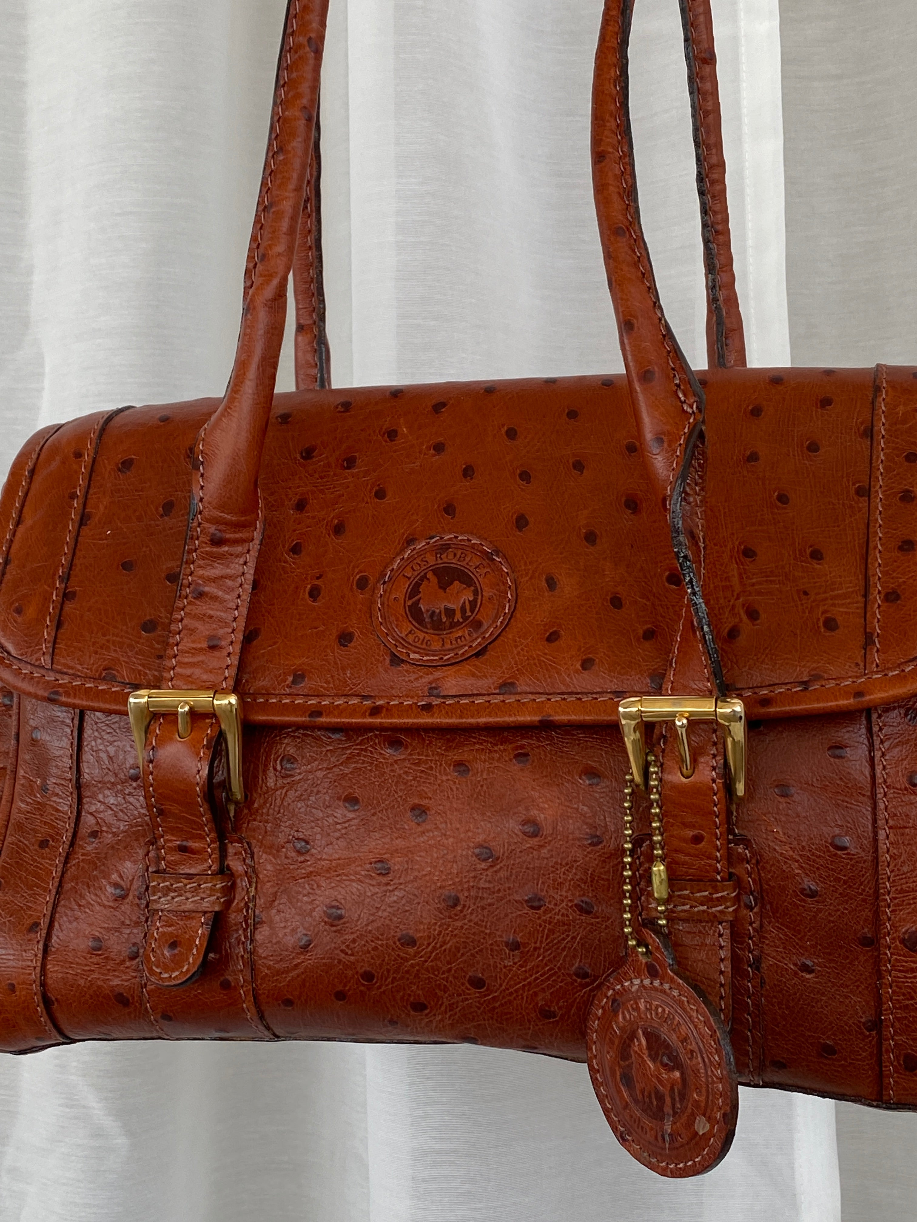 Vintage Los Robles Polo Time Brown Genuine Leather Shoulder Bag - Balagan Vintage Shoulder Bag 00s, 90s, bag, brown leather, genuine leather, shoulder bag, Y2K