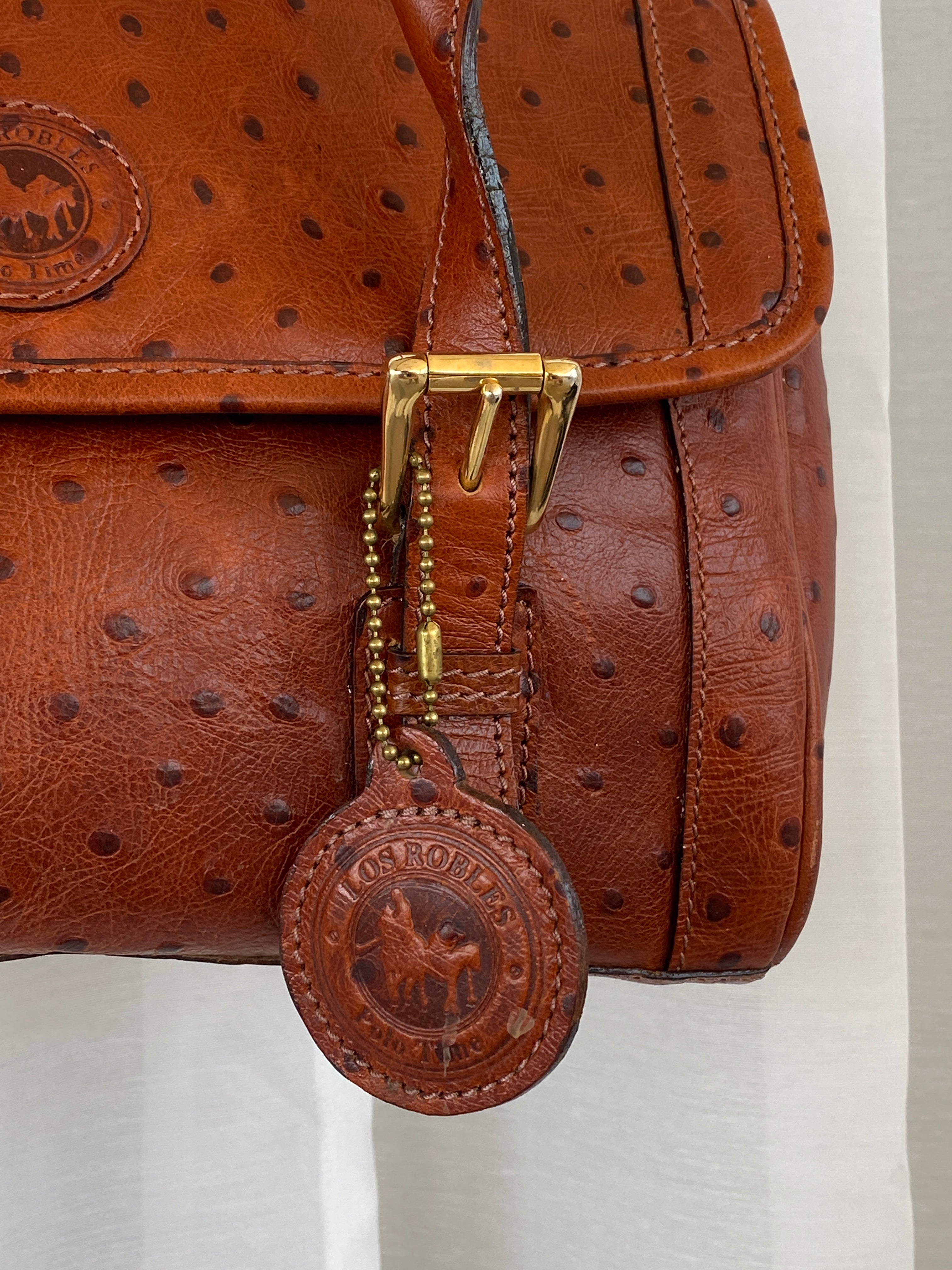 Vintage Los Robles Polo Time Brown Genuine Leather Shoulder Bag - Balagan Vintage Shoulder Bag 00s, 90s, bag, brown leather, genuine leather, shoulder bag, Y2K