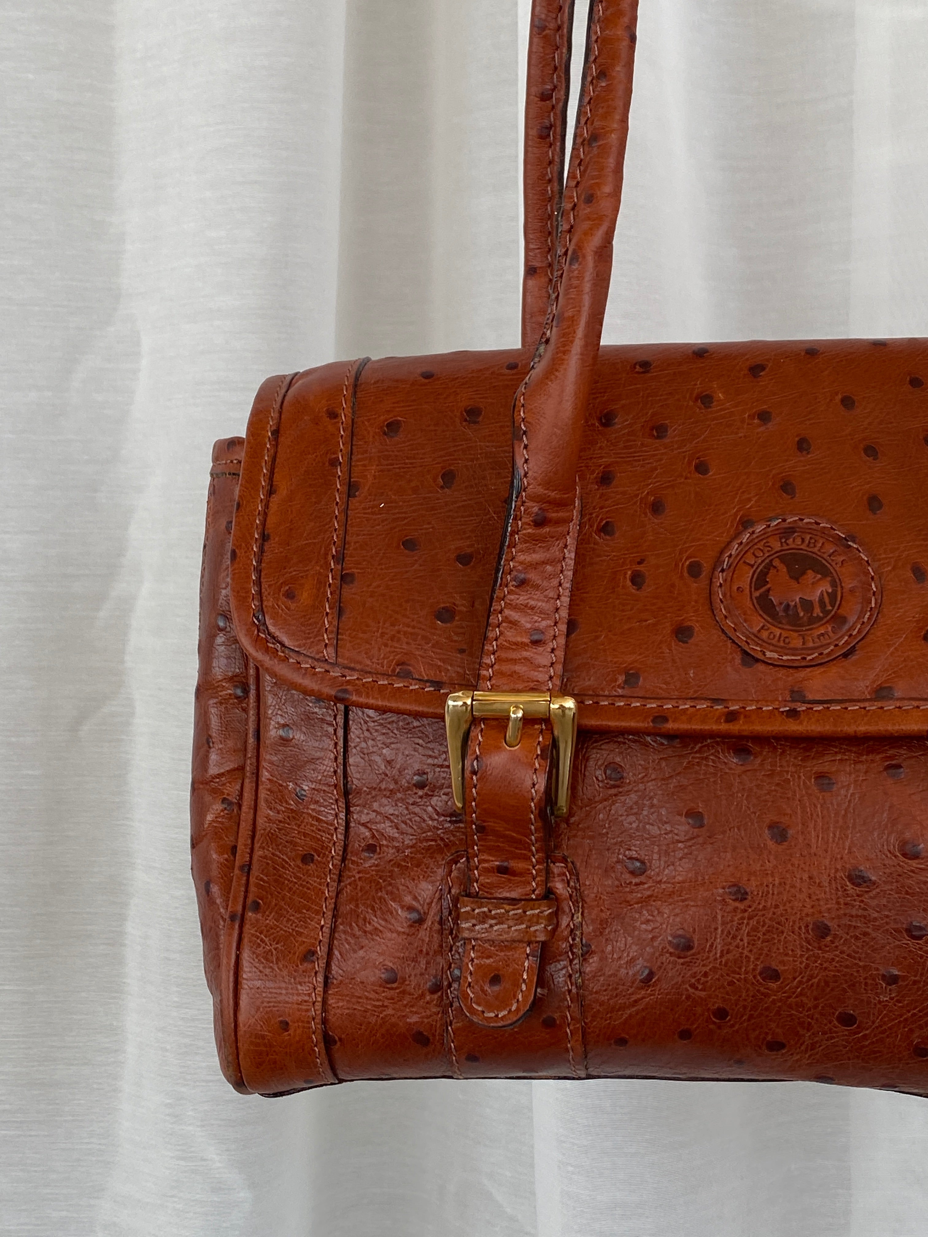 Vintage Los Robles Polo Time Brown Genuine Leather Shoulder Bag - Balagan Vintage Shoulder Bag 00s, 90s, bag, brown leather, genuine leather, shoulder bag, Y2K