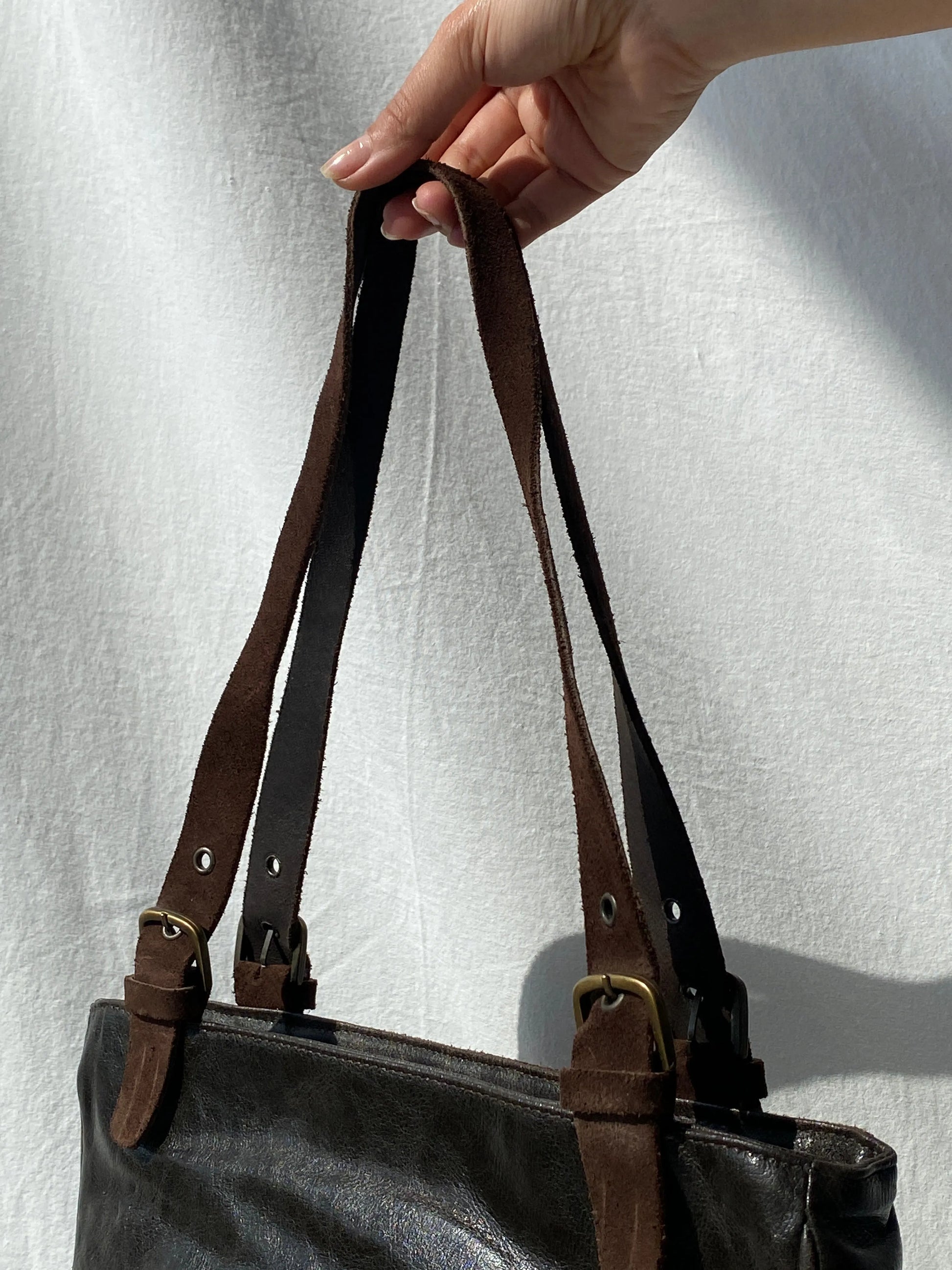 Vintage Malandrino Fringe Dark Brown Genuine Suede Bag - Balagan Vintage Handbags 00s, 90s, bag, genuine leather, shoulder bag, Y2K