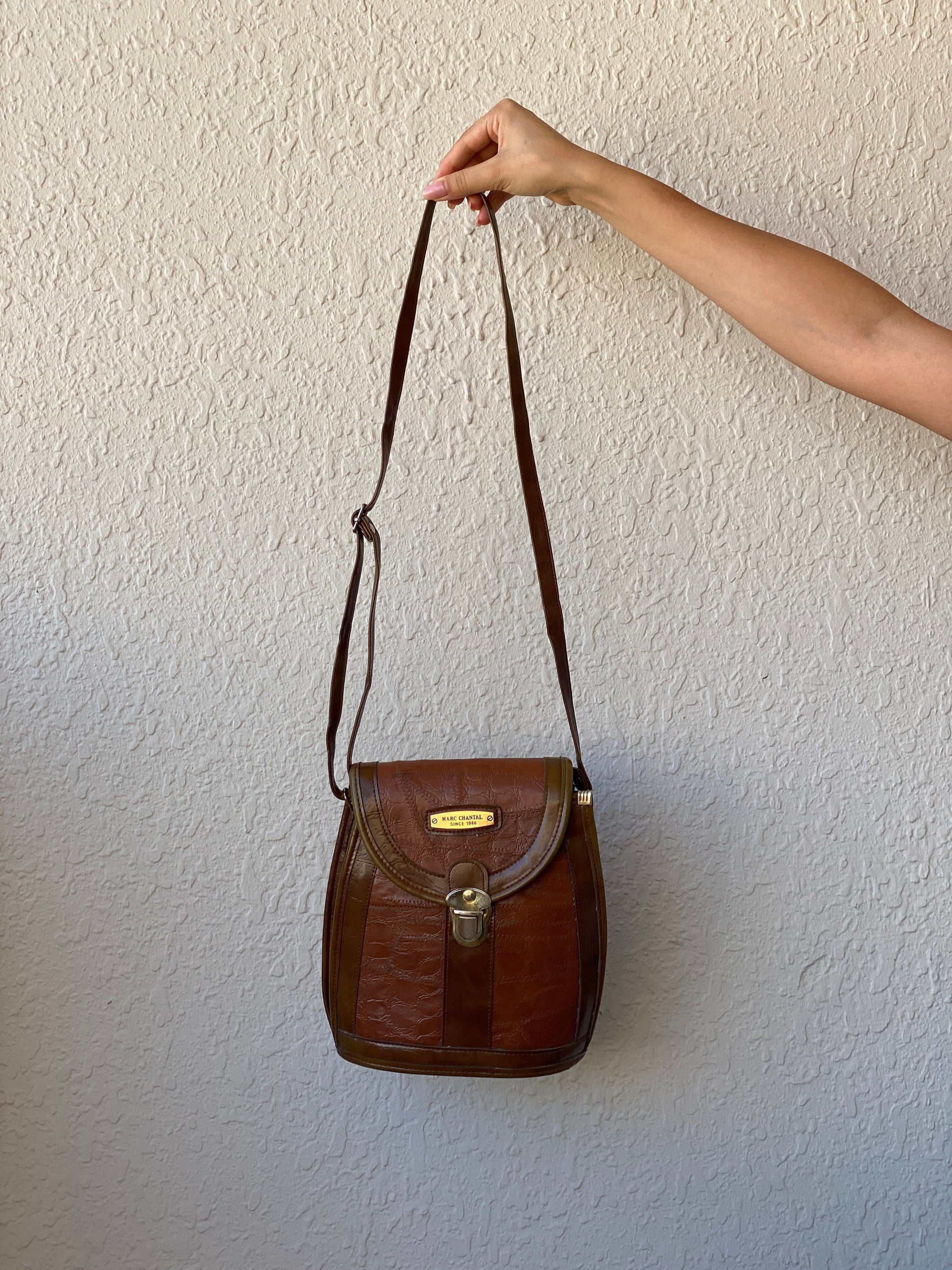 Vintage Marc Chantal Brown Leather Cross Body Bag - Balagan Vintage Cross Body Bag 00s, 90s, bag, brown leather, NEW IN, shoulder bag, summer, Y2K