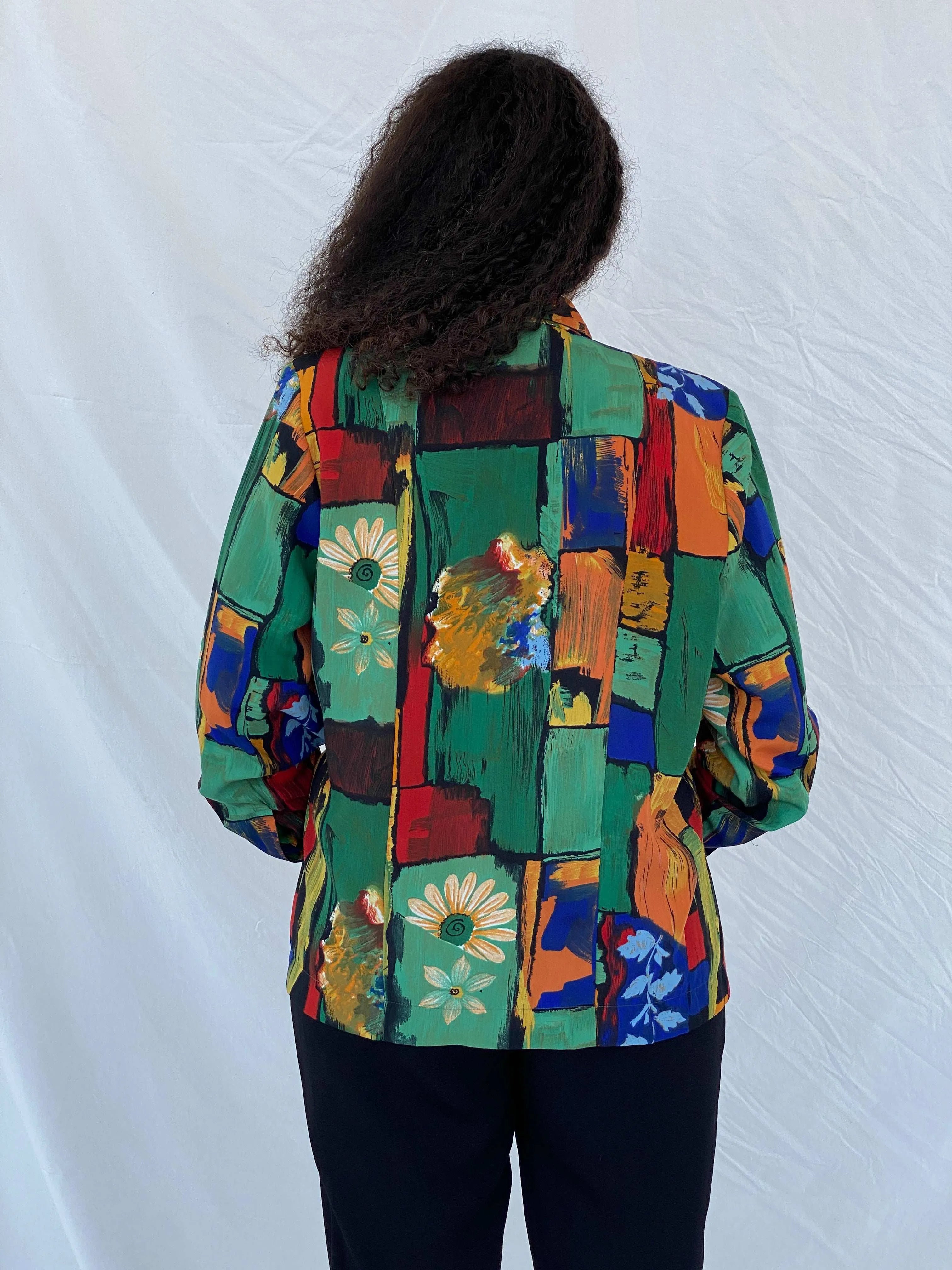 Vintage Mariëtte Full Sleeve Colorful Printed Shirt - Size L - Balagan Vintage Full Sleeve Shirt 00s, 90s, Dina, full sleeve shirt, printed shirt, shorts