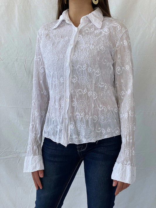 Vintage Marlboro Classics Slim Fit Shirt With Floral Details - M - Balagan Vintage Full sleeve Shirt 00s, 90s, full sleeve shirt, Mira