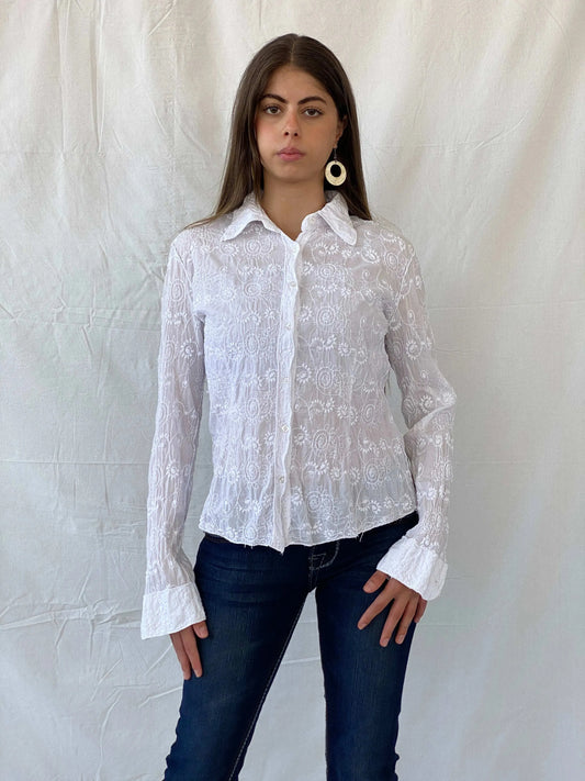 Vintage Marlboro Classics Slim Fit Shirt With Floral Details - M - Balagan Vintage Full sleeve Shirt 00s, 90s, full sleeve shirt, Mira
