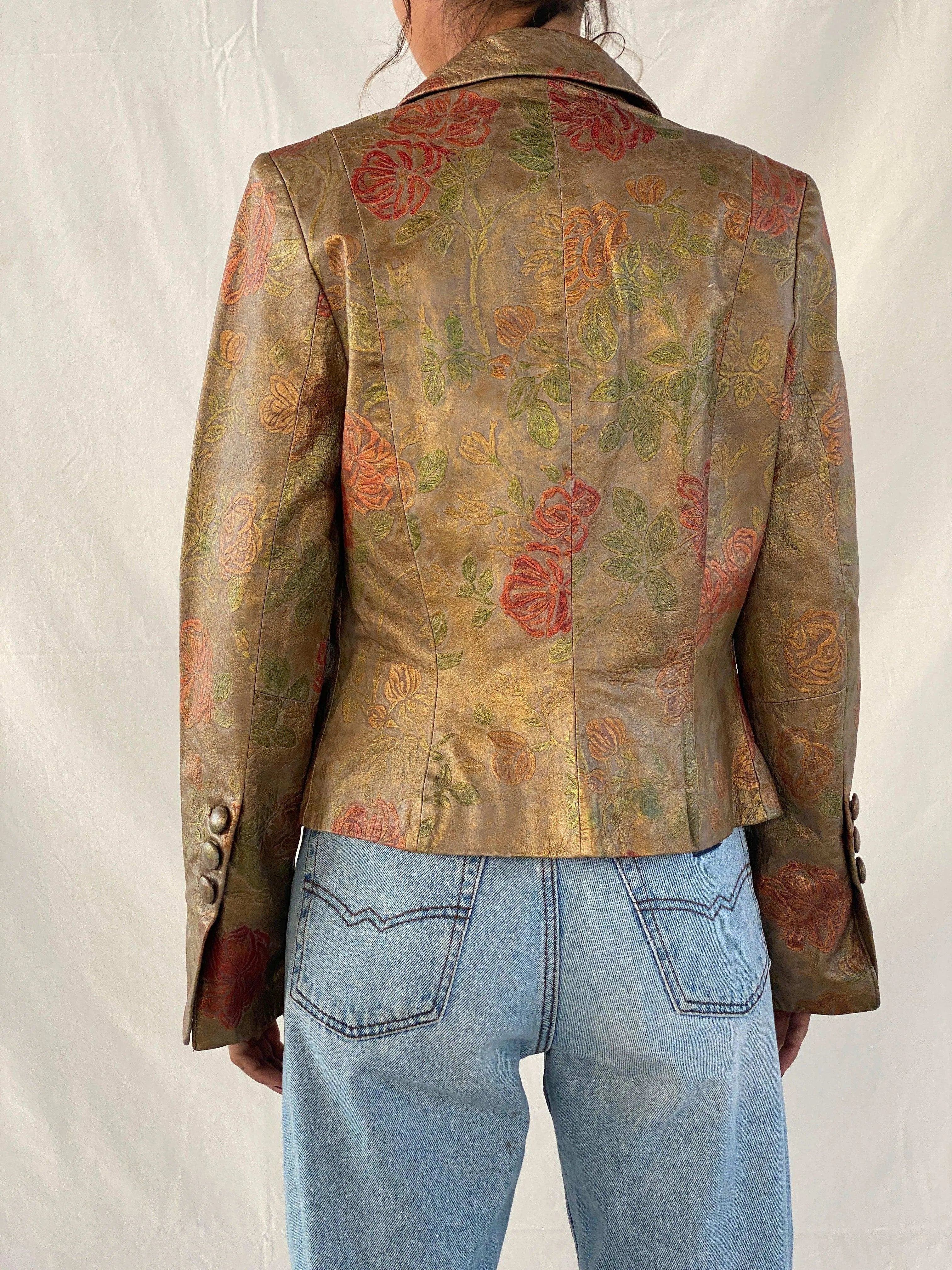 Vintage Mesh Fashion Genuine Leather Blazer - Balagan Vintage Leather Blazer 90s, blazer, Coats&Jackets, Deals, full sleeve blazer, genuine leather, leather blazer, Tojan, Women's Blazers, Women's Leather Jackets