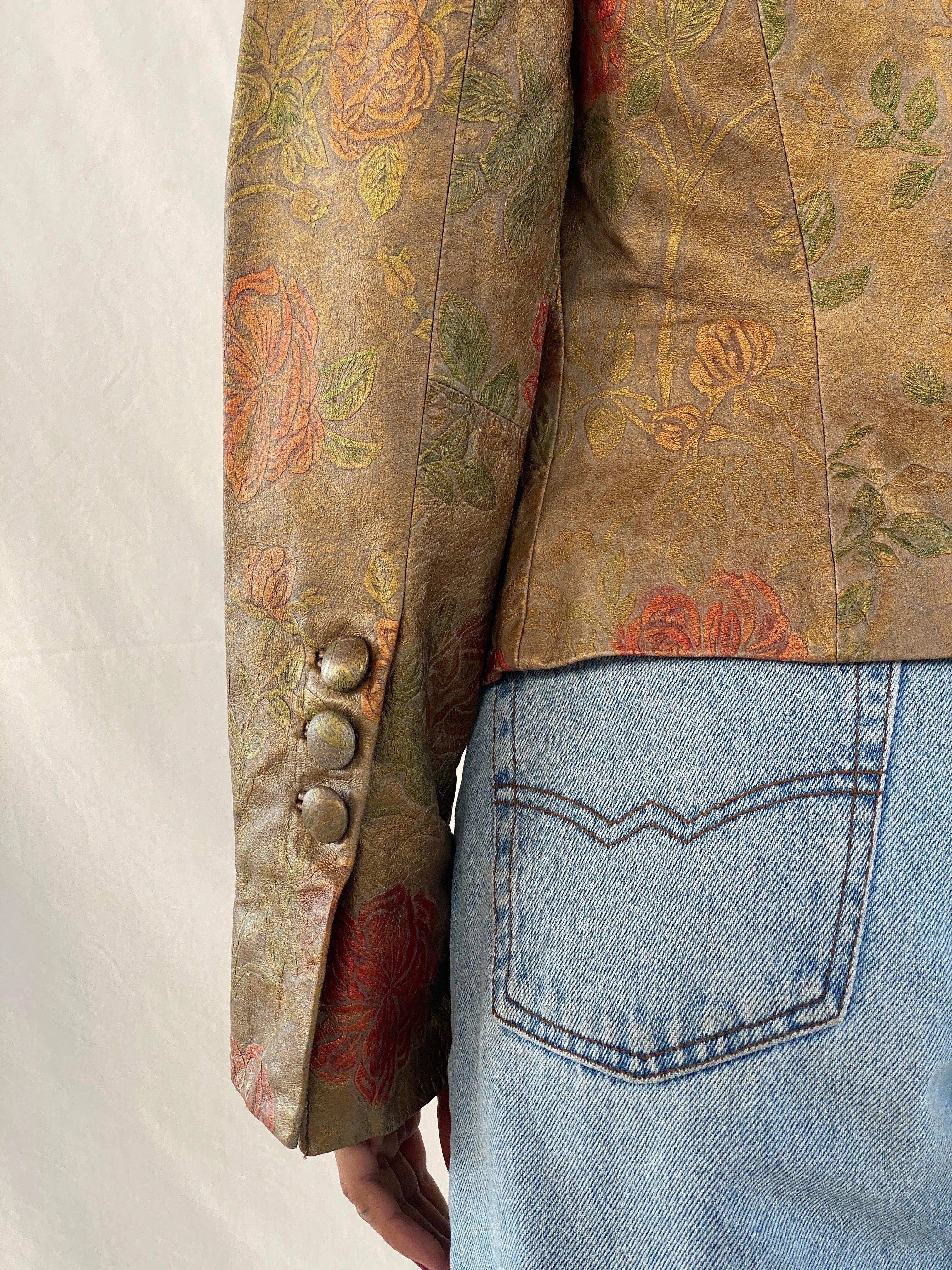 Vintage Mesh Fashion Genuine Leather Blazer - Balagan Vintage Leather Blazer 90s, blazer, Coats&Jackets, Deals, full sleeve blazer, genuine leather, leather blazer, Tojan, Women's Blazers, Women's Leather Jackets