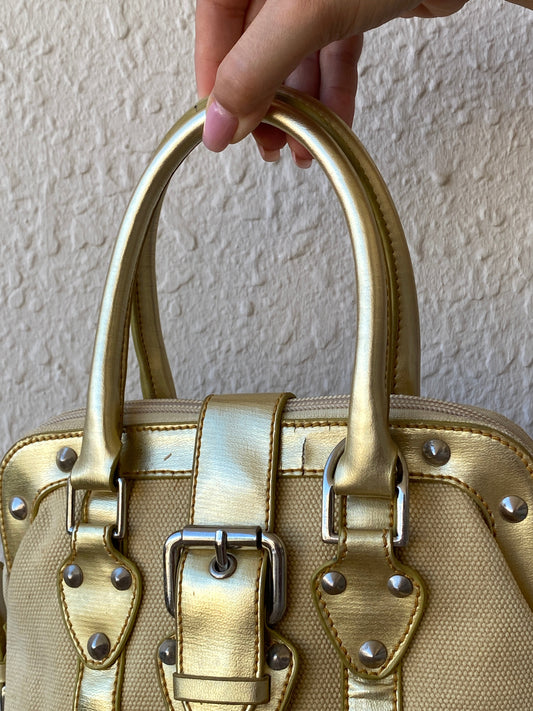 Vintage Metallic Gold Prada Dupe Women’s Mini Handbag - Balagan Vintage Handbags 00s, 90s, bag, handbag, mini handbag, NEW IN, shoulder bag, Y2K
