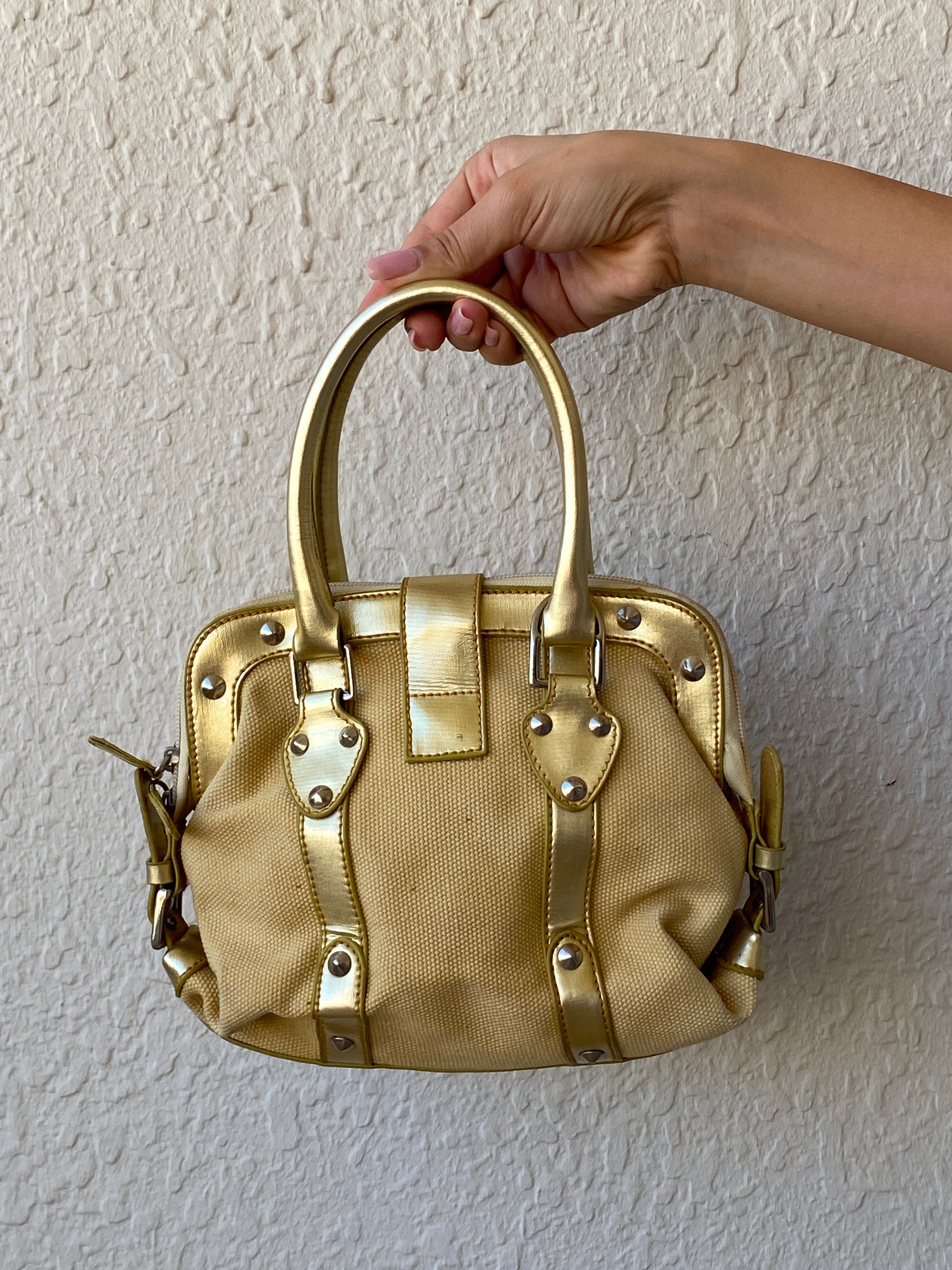 Vintage Metallic Gold Prada Dupe Women’s Mini Handbag - Balagan Vintage Handbags 00s, 90s, bag, handbag, mini handbag, NEW IN, shoulder bag, Y2K