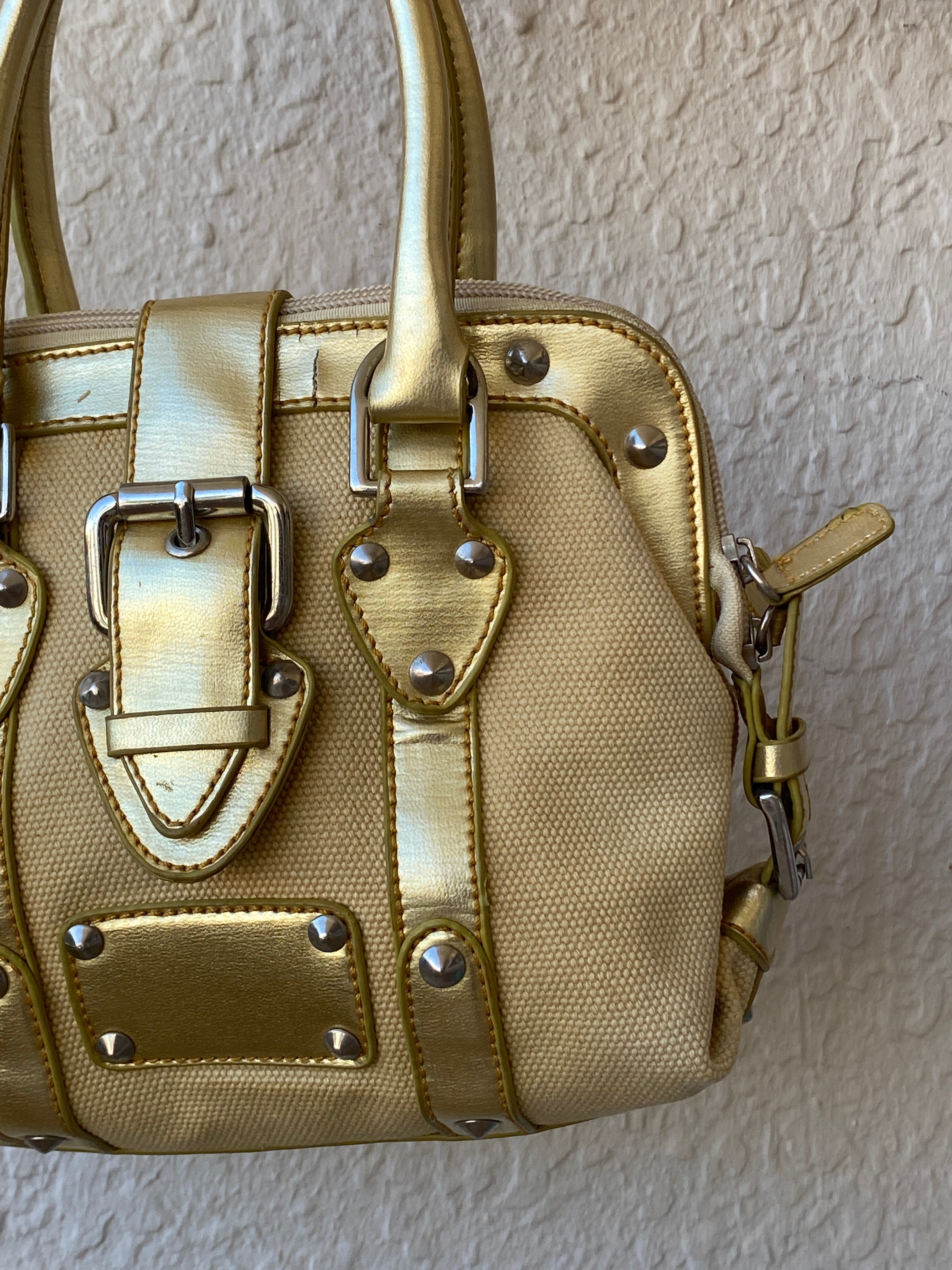 Vintage Metallic Gold Prada Dupe Women’s Mini Handbag - Balagan Vintage Handbags 00s, 90s, bag, handbag, mini handbag, NEW IN, shoulder bag, Y2K