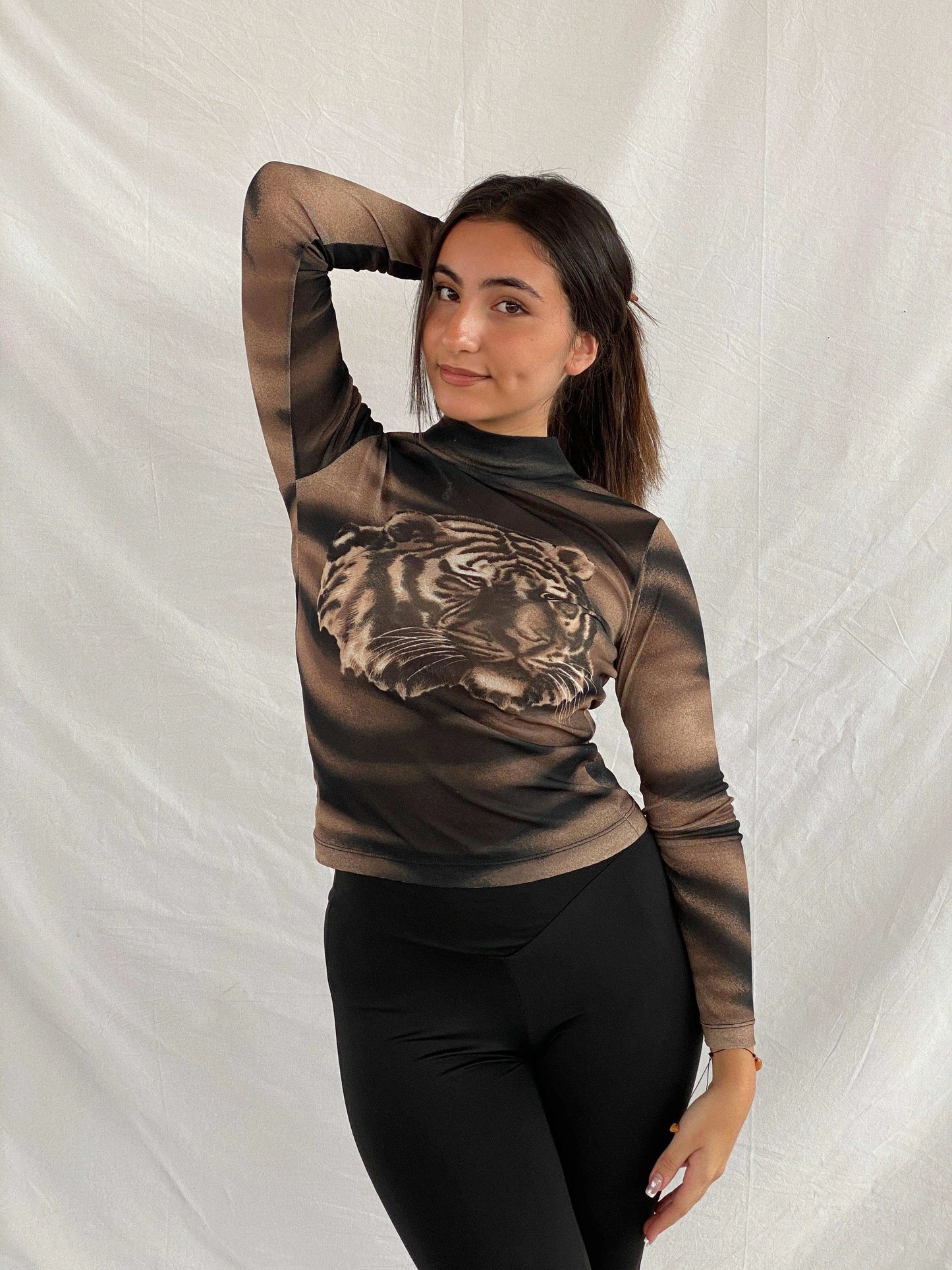 Vintage Miss Petrolio Sheer Top - Balagan Vintage Full Sleeve Top 00s, 90s, full sleeve top, Rama, sheer