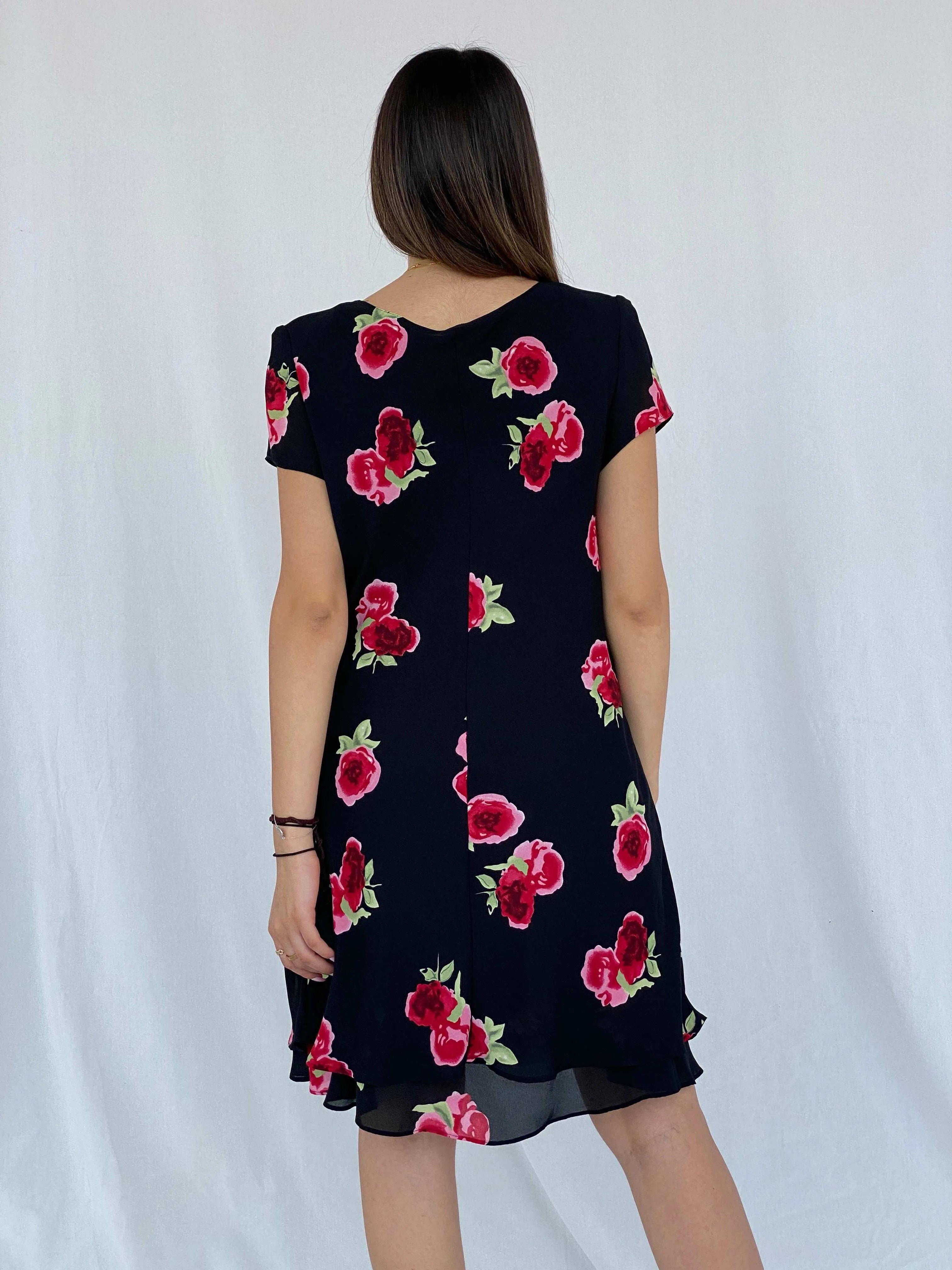 Vintage Molly Malloy Floral Beaded Midi Dress - Size M - Balagan Vintage Midi Dress 90s, Deals, dress, floral, floral dress, floral print, Juana, maxi dress, midi dress