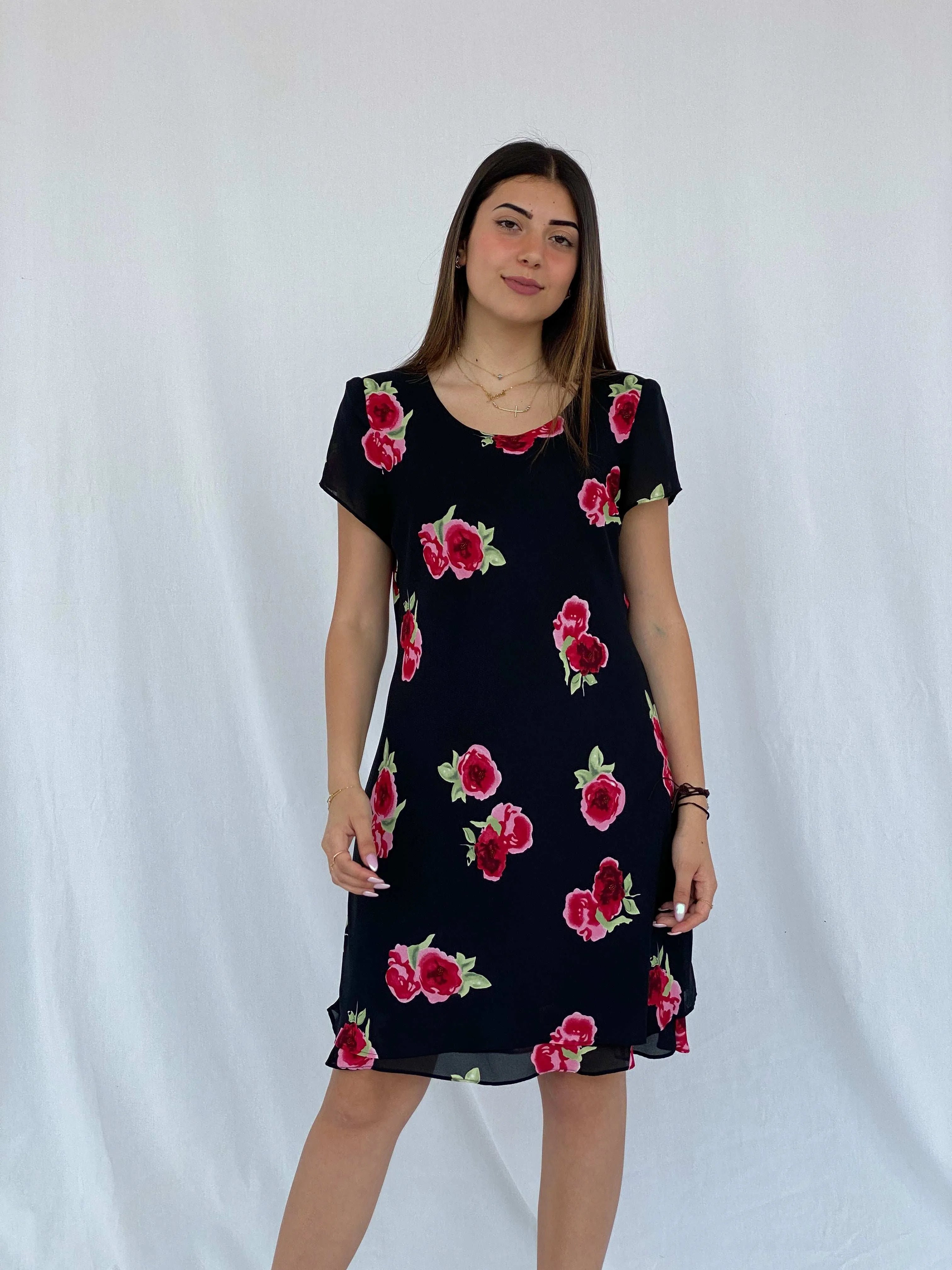 Vintage Molly Malloy Floral Beaded Midi Dress - Size M - Balagan Vintage Midi Dress 90s, Deals, dress, floral, floral dress, floral print, Juana, maxi dress, midi dress