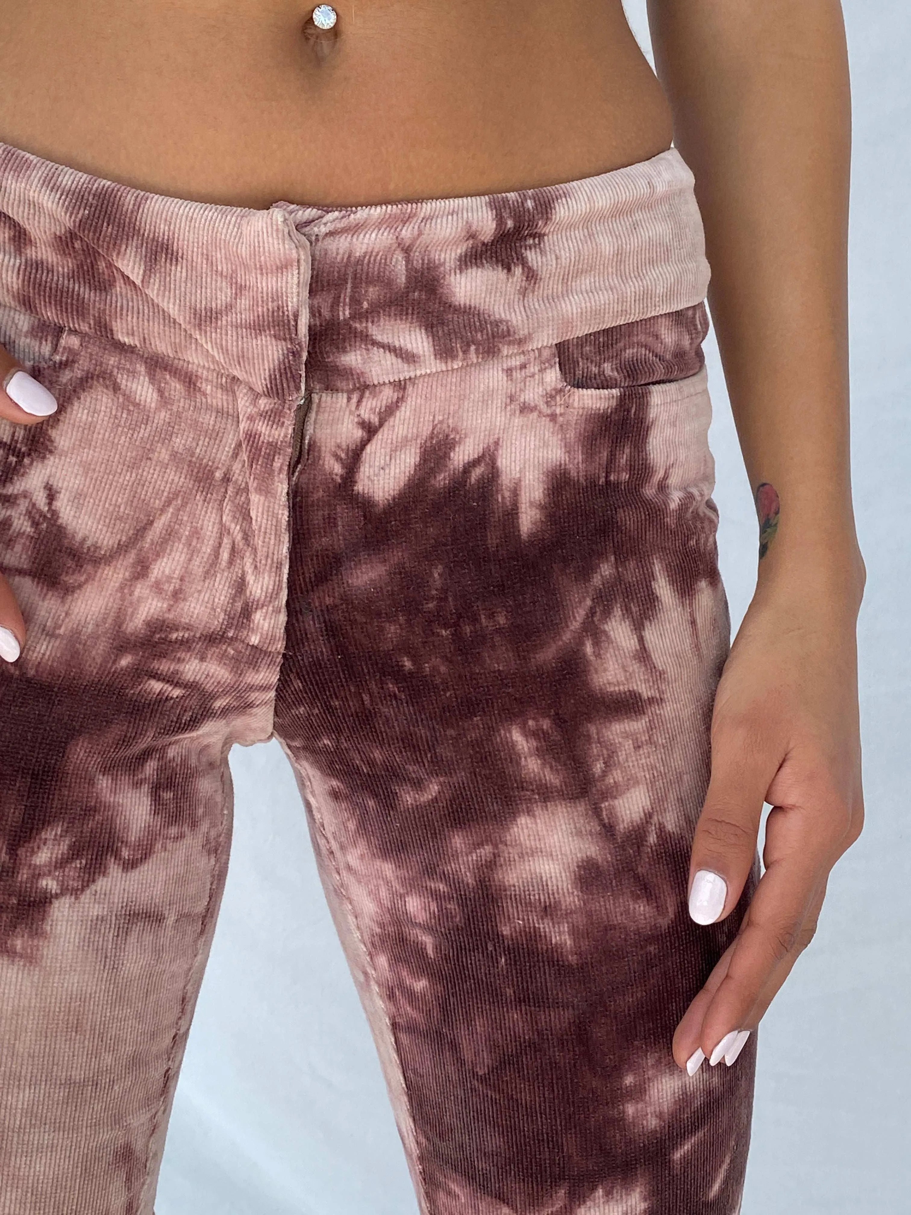 Vintage Necessary Object Tie-dye Corduroy Low Rise Pants - Balagan Vintage Corduroy Pants 00s, 90s, corduroy pants, Tojan