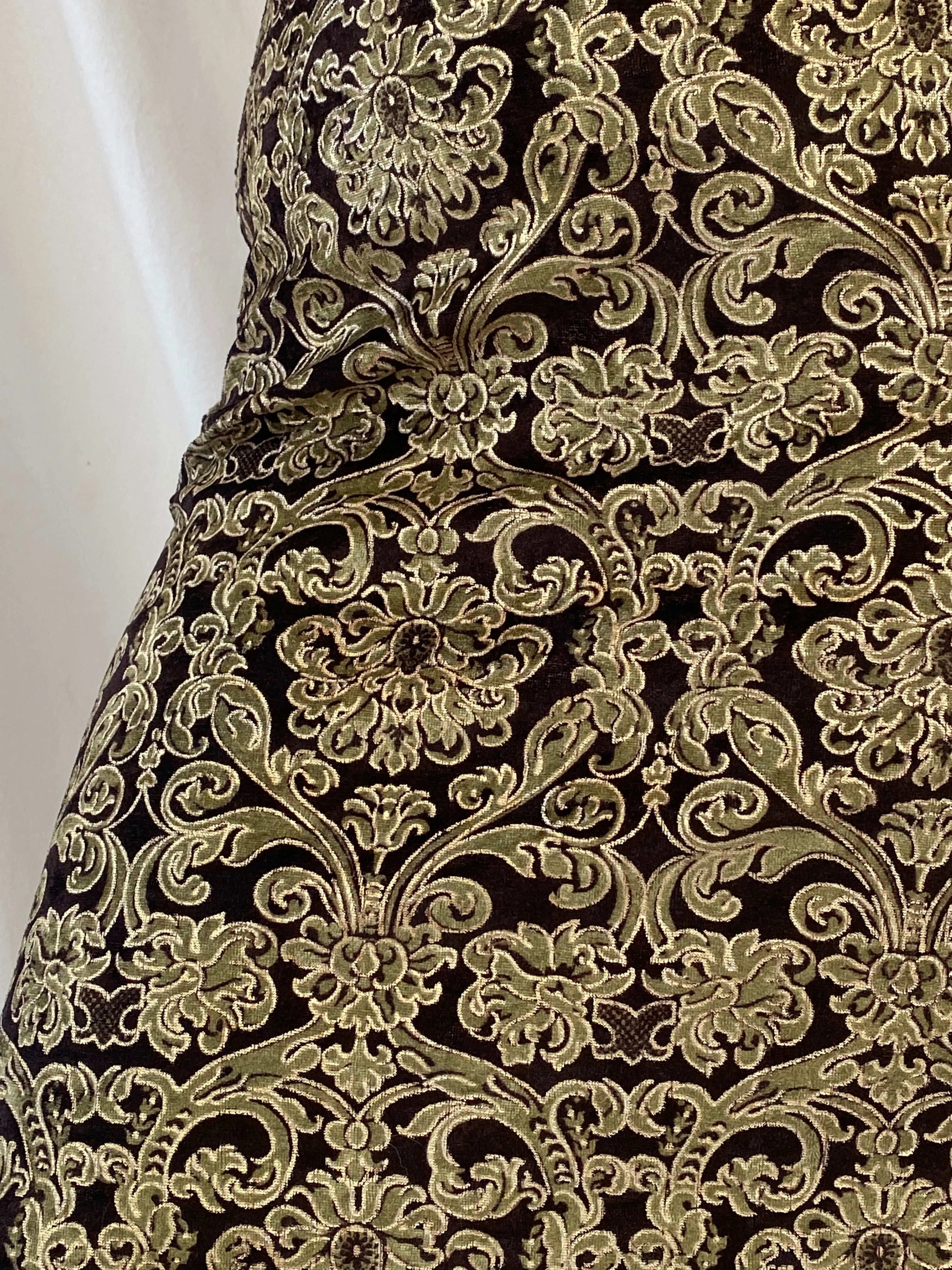 Vintage Nominal Brown & Gold Velvet Halter Midi Dress - M - Balagan Vintage Midi Dress Deals, Dina, midi dress, velvet dress