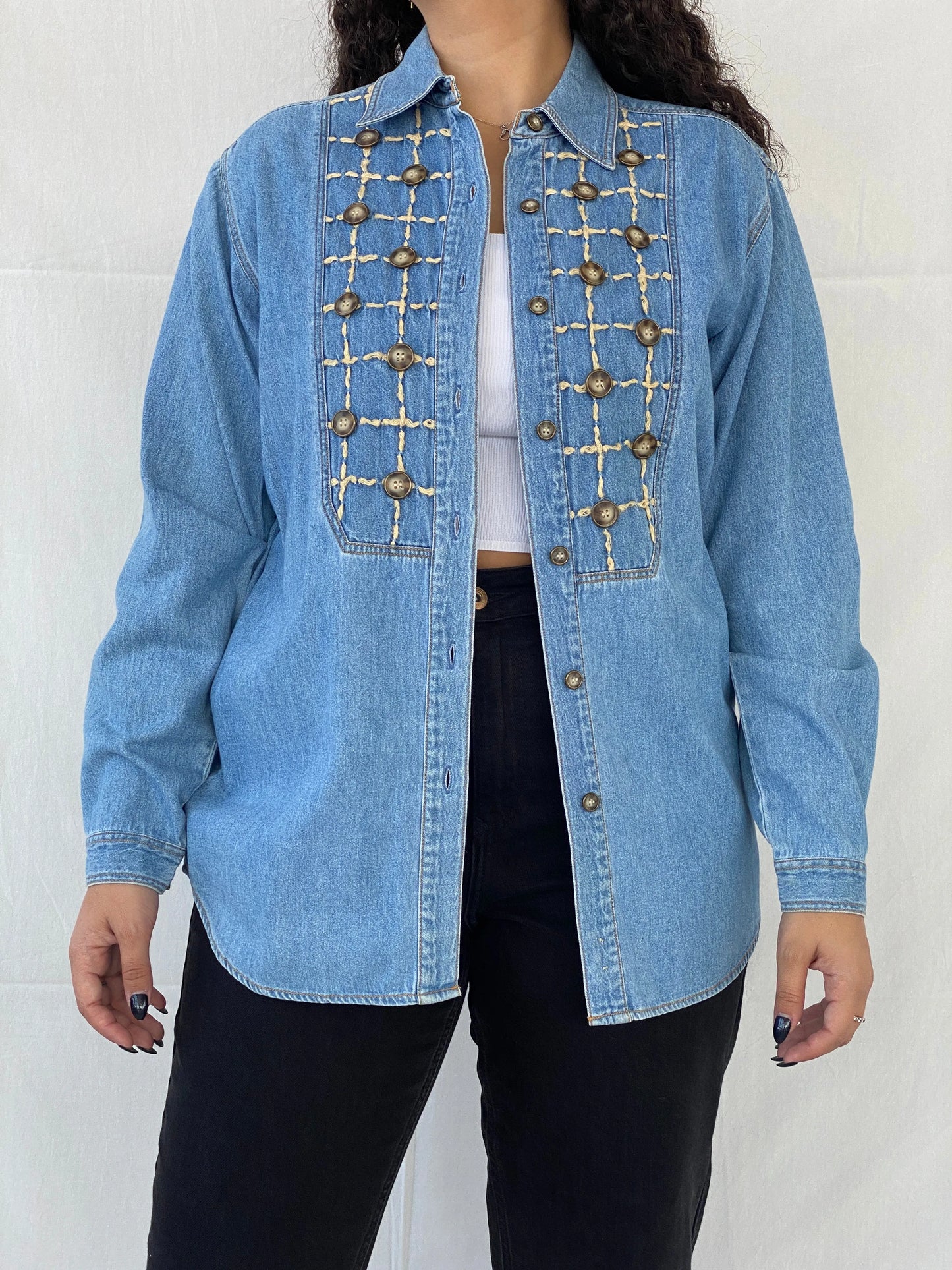 Vintage Northern Isles Buttoned Women’s Denim Shirt - M - Balagan Vintage Denim Shirt denim, denim shirt, Dina, women shirt
