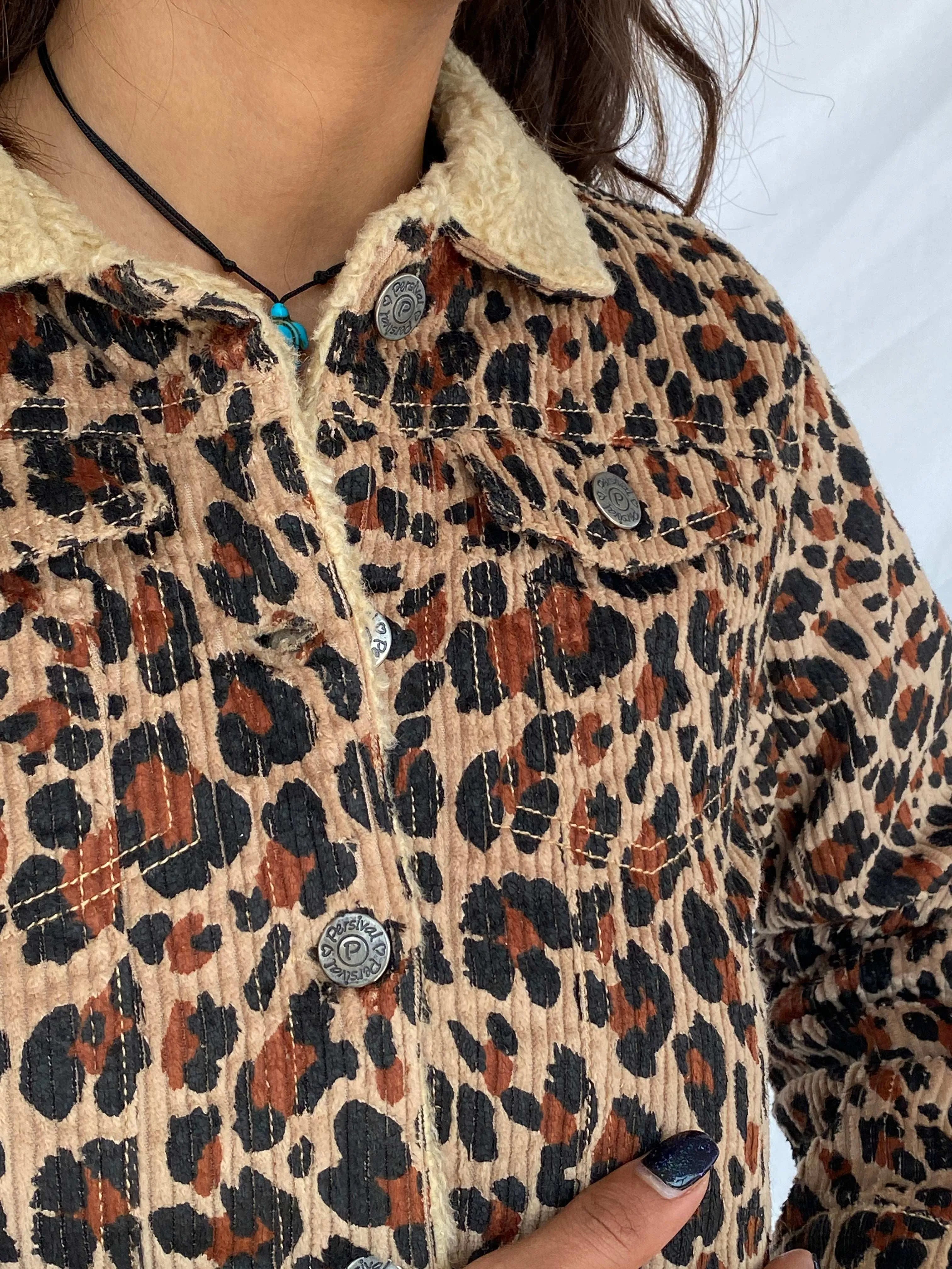 Vintage Persival Leopard Print Corduroy Jacket - Size XS - Balagan Vintage Corduroy Jacket 90s, corduroy jacket, Tojan, winter