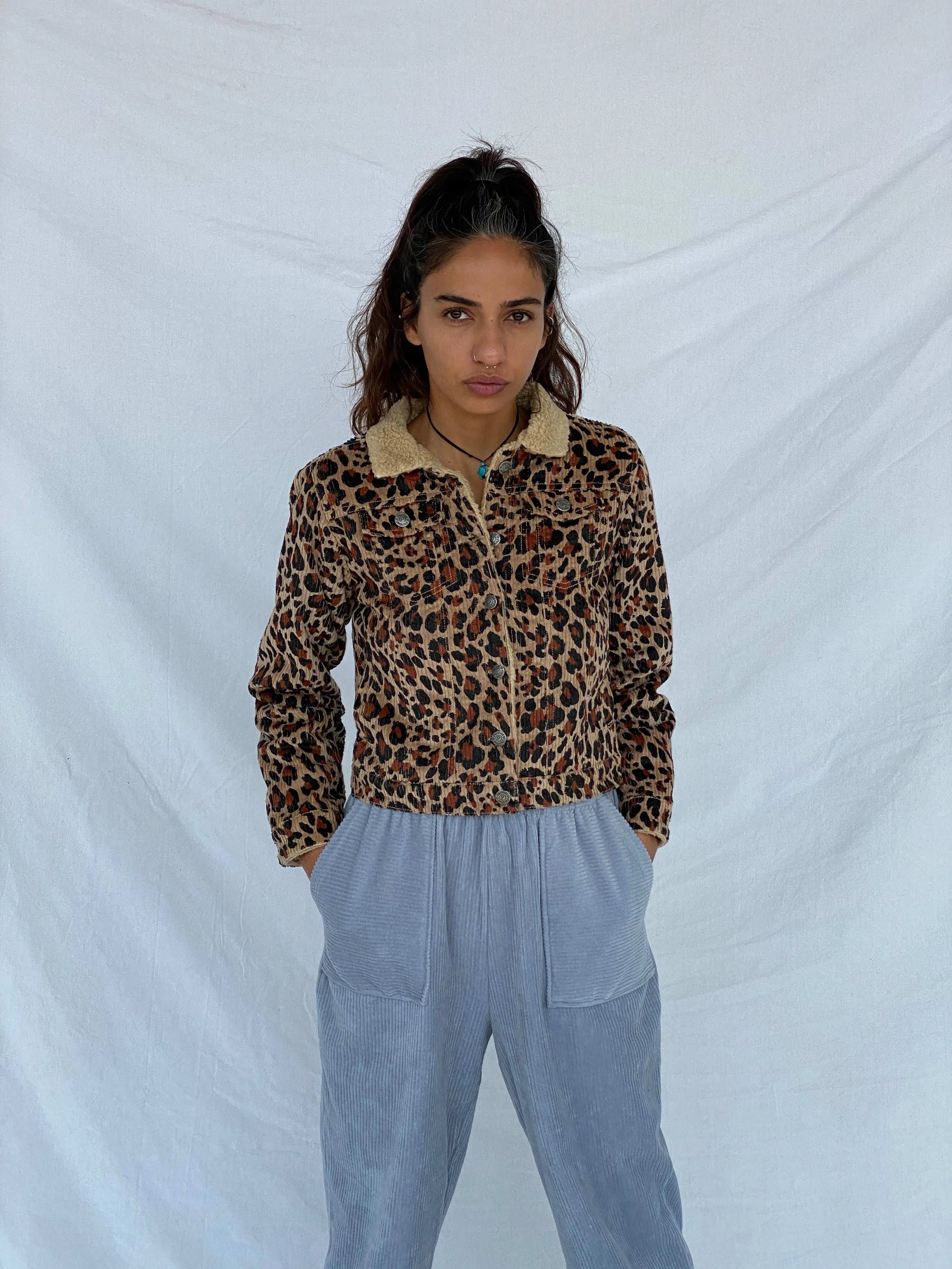 Vintage Persival Leopard Print Corduroy Jacket - Size XS - Balagan Vintage Corduroy Jacket 90s, corduroy jacket, Tojan, winter