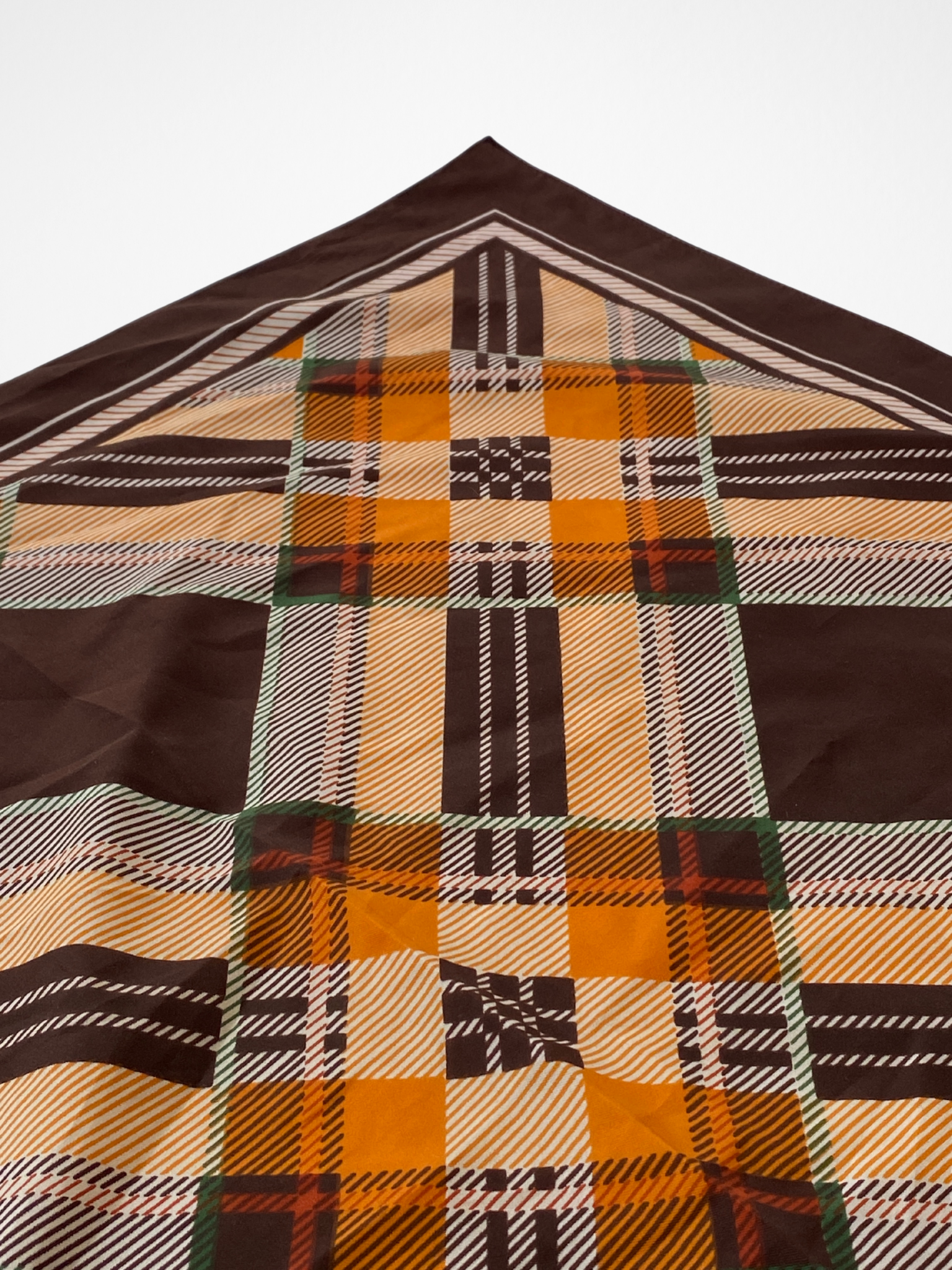 Vintage Plaid Tartan Like Pattern Brown Square Scarf - Balagan Vintage Scarf 00s, multicolored, NEW IN, scarf, summer