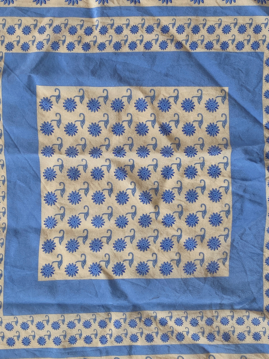 Vintage Prochownick Square Silk Blue & Beige Scarf - Balagan Vintage Scarf 00s, multicolored, NEW IN, scarf, summer