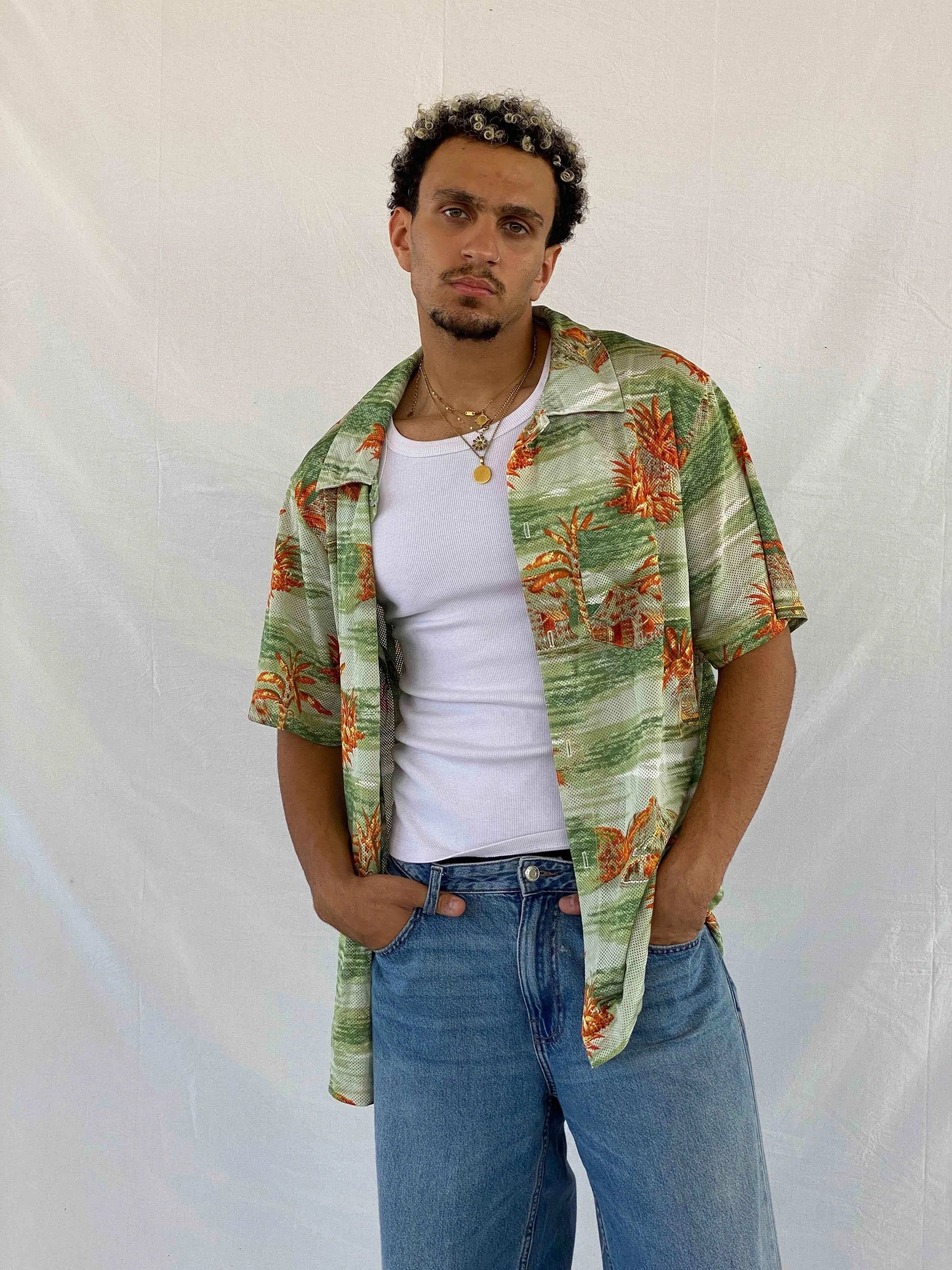 Vintage Quiksilver Shirt - Balagan Vintage Half Sleeve Shirt 00s, 90s, Abdullah, half sleeve shirt, mesh