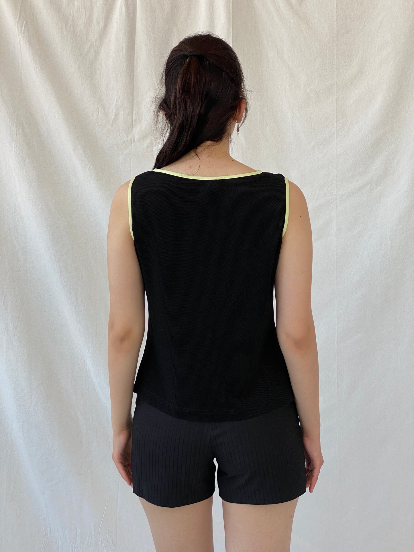 Vintage Ronni Nicole by Ovida Black Beaded Hem Tank Top - L - Balagan Vintage Sleeveless Top 90s, Ayah, beaded, NEW IN, sleeveless top, summer, women top