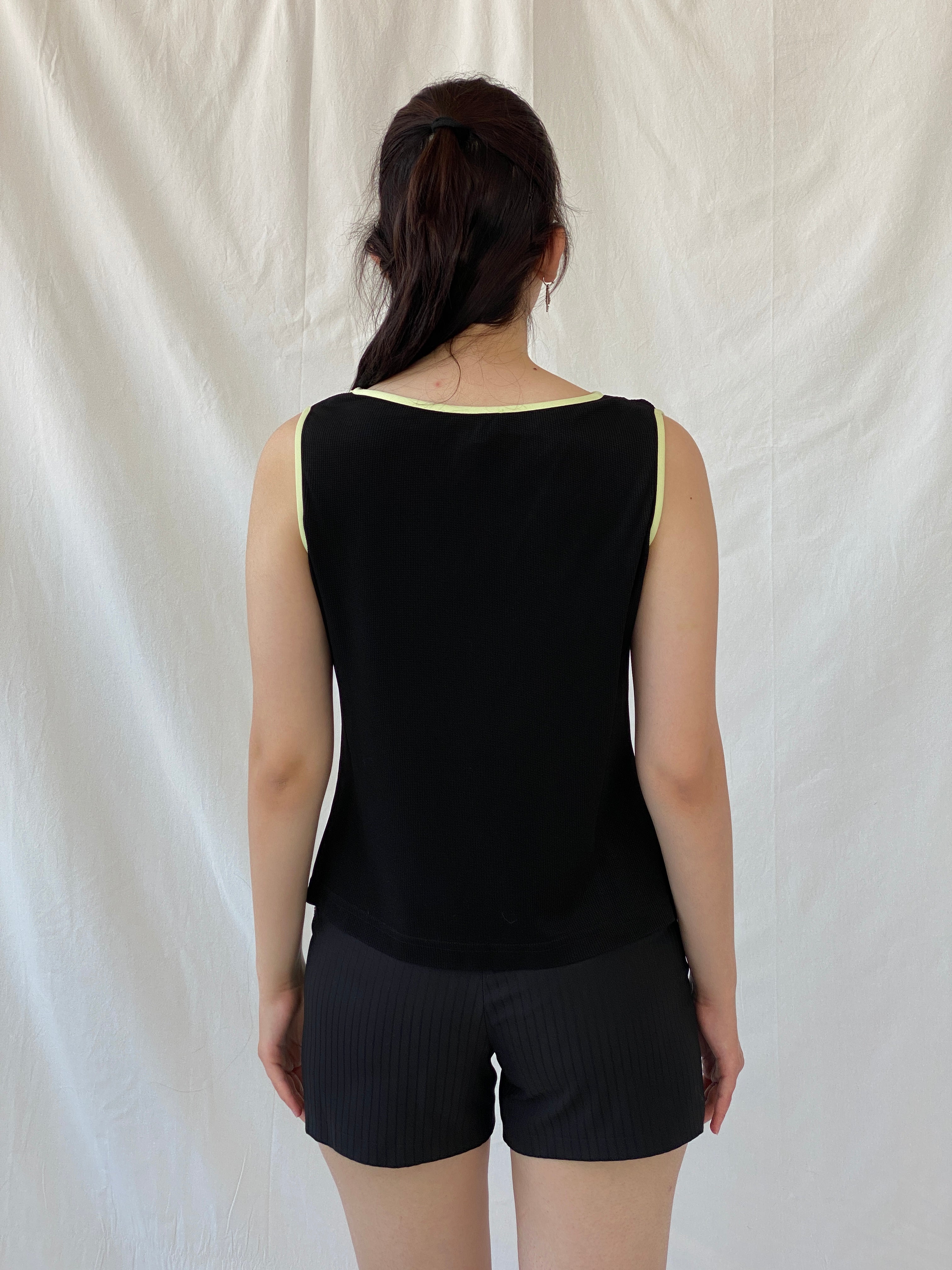 Vintage Ronni Nicole by Ovida Black Beaded Hem Tank Top - L - Balagan Vintage Sleeveless Top 90s, Ayah, beaded, NEW IN, sleeveless top, summer, women top