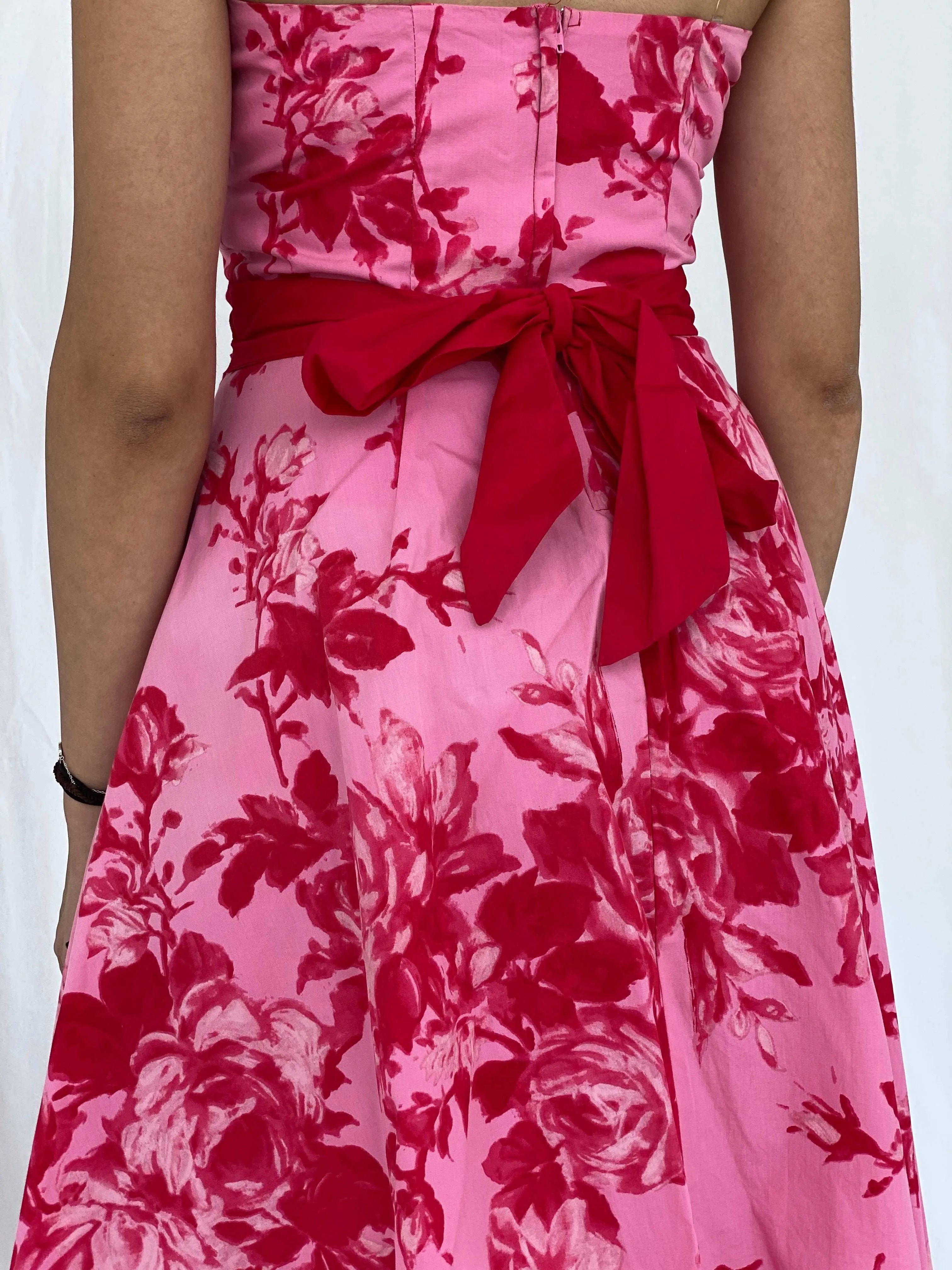 Vintage Rubber Ducky Floral Halter Midi Dress - Size M - Balagan Vintage Midi Dress 90s, dress, floral dress, Juana, midi dress