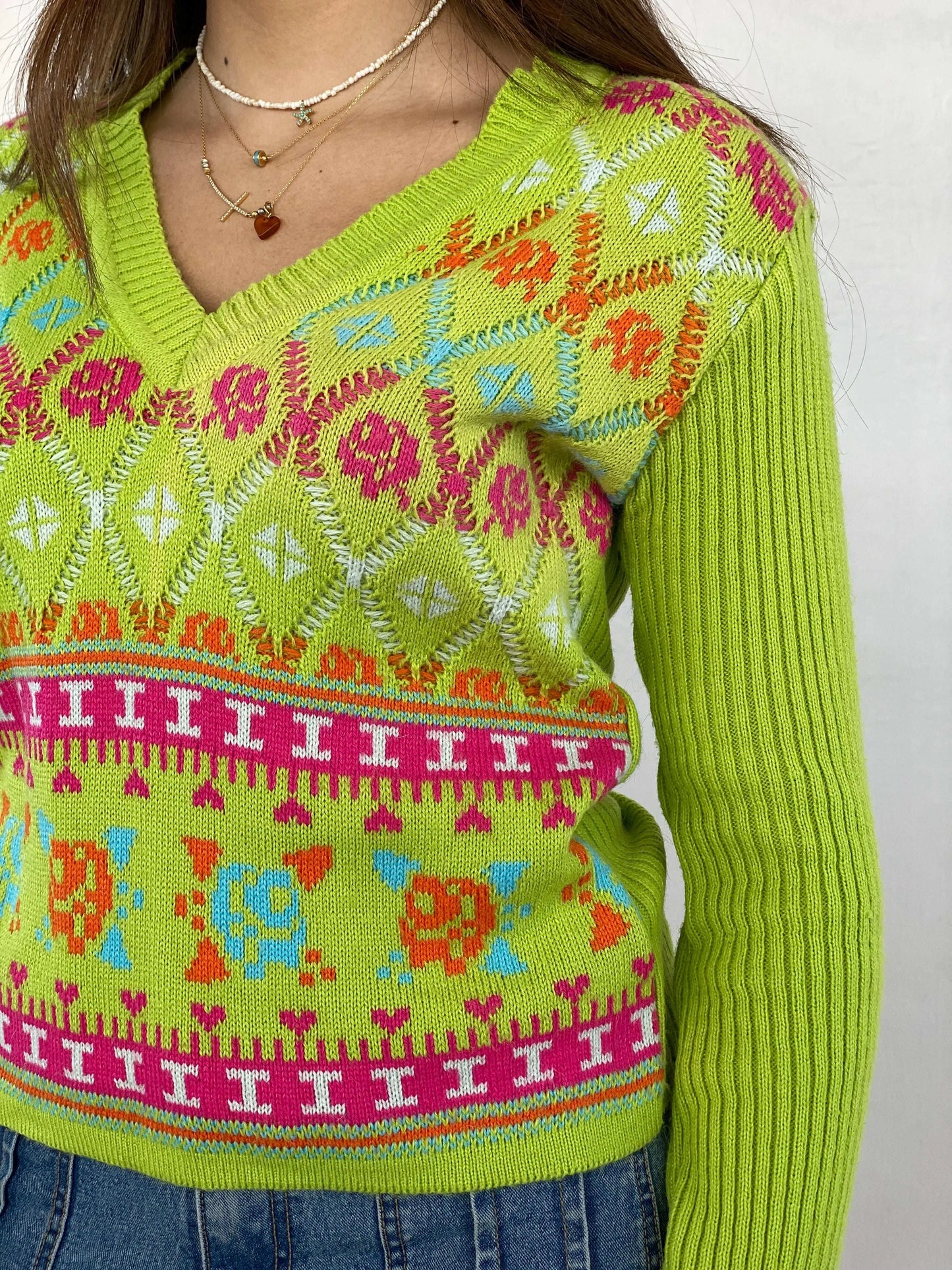 Vintage Sev-kut Collection Knitted Top - Balagan Vintage Full Sleeve Top 00s, 90s, Juana