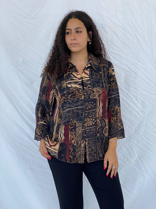 Vintage Studio I Printed Full Sleeve Shirt - XL - Balagan Vintage Full Sleeve Shirt 00s, 90s, Deals, Dina, full sleeve shirt, printed shirt, shorts