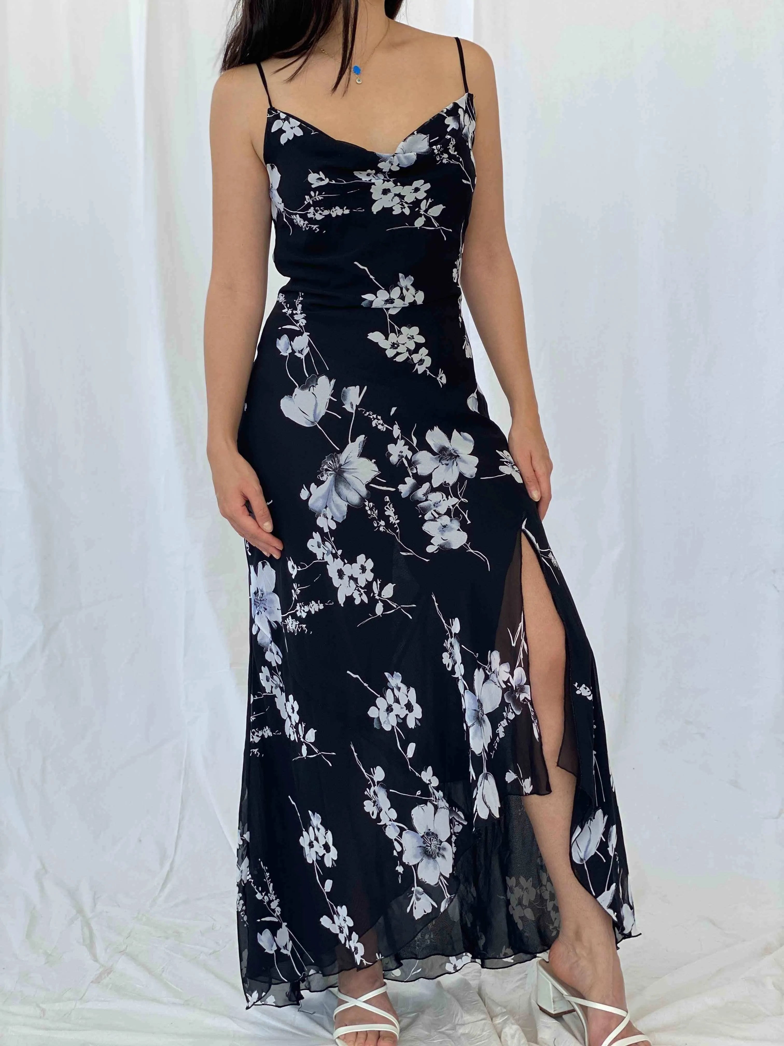 Vintage SYNDICATE Floral Gown - Balagan Vintage Evening Dress 90s dress, Batoul, black dress, floral, floral dress, formal, formal dress, Wedding Guest
