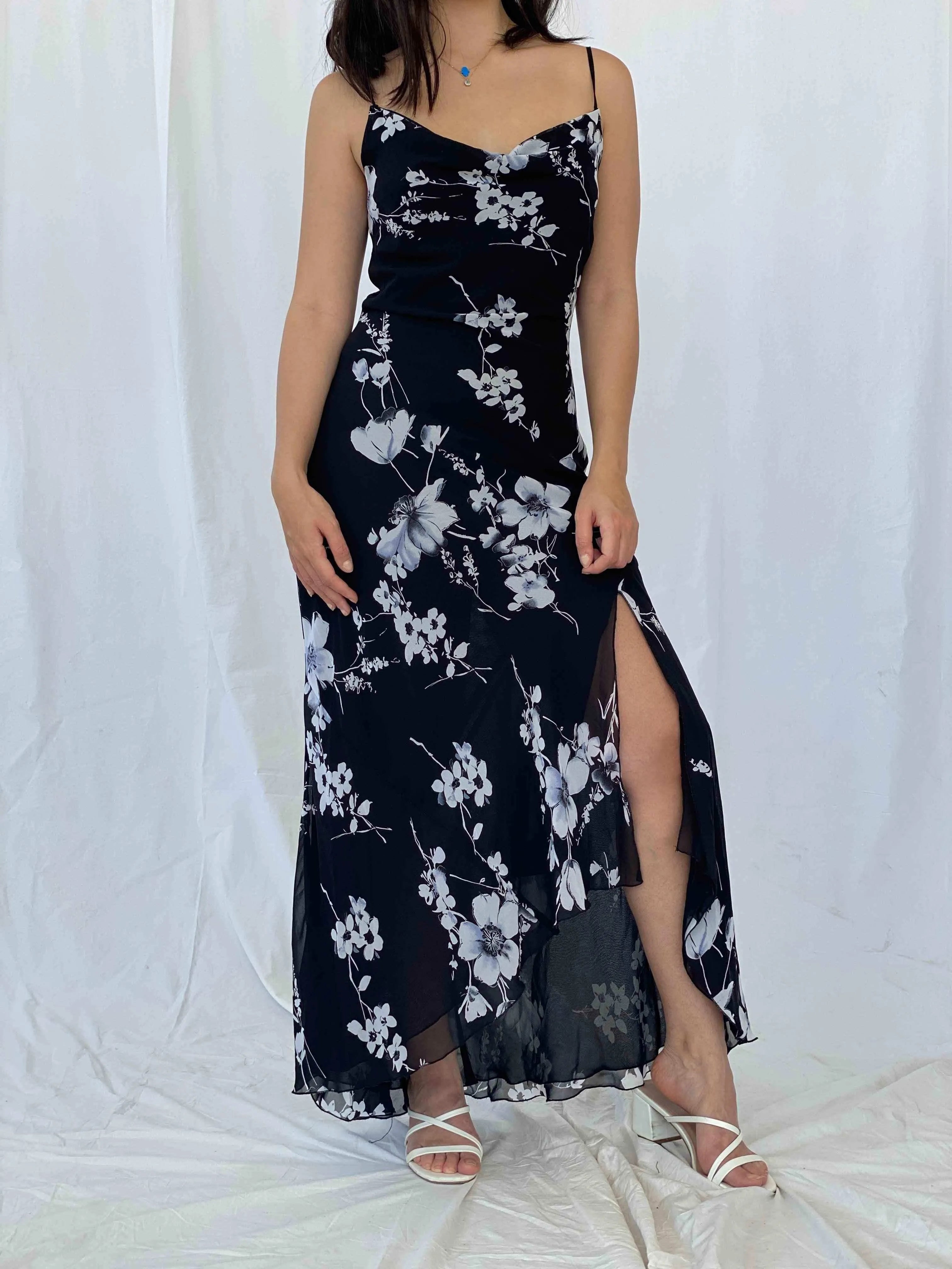 Vintage SYNDICATE Floral Gown - Balagan Vintage Evening Dress 90s dress, Batoul, black dress, floral, floral dress, formal, formal dress, Wedding Guest