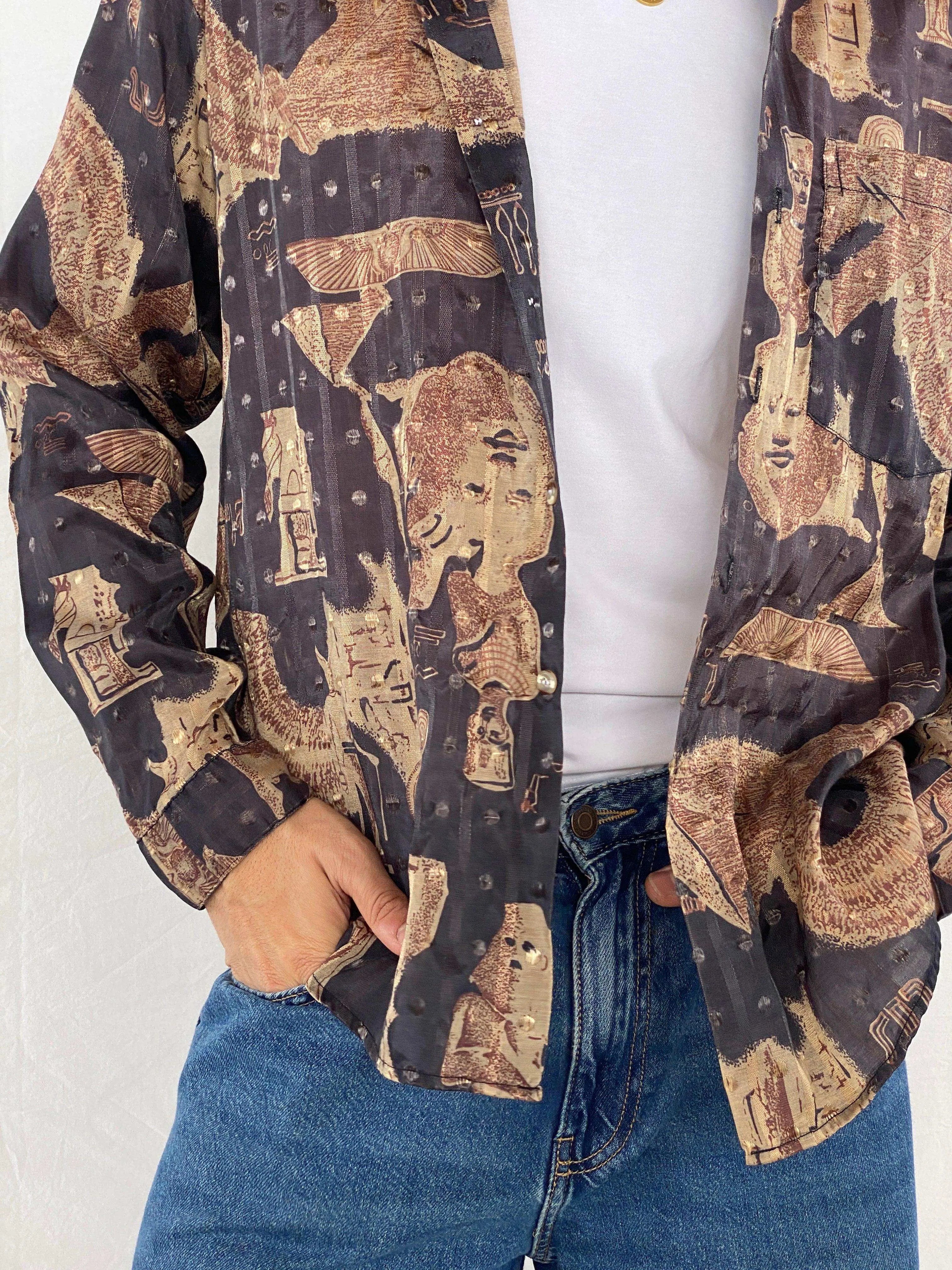 Vintage Thai Silk Collection Printed Full-Sleeve Shirt - Balagan Vintage Full Sleeve Shirt 90s, Abdullah, full sleeve shirt