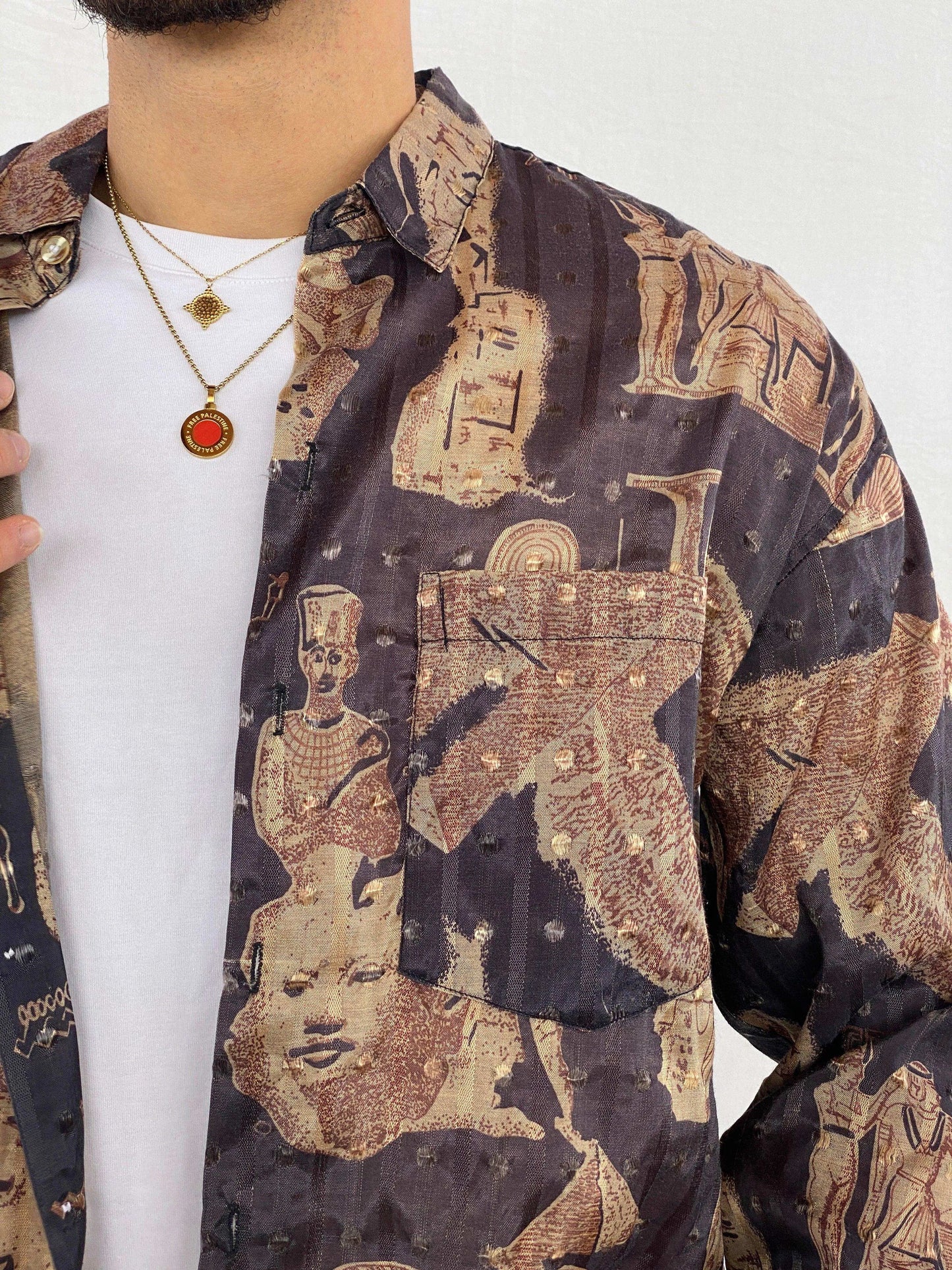Vintage Thai Silk Collection Printed Full-Sleeve Shirt - Balagan Vintage Full Sleeve Shirt 90s, Abdullah, full sleeve shirt