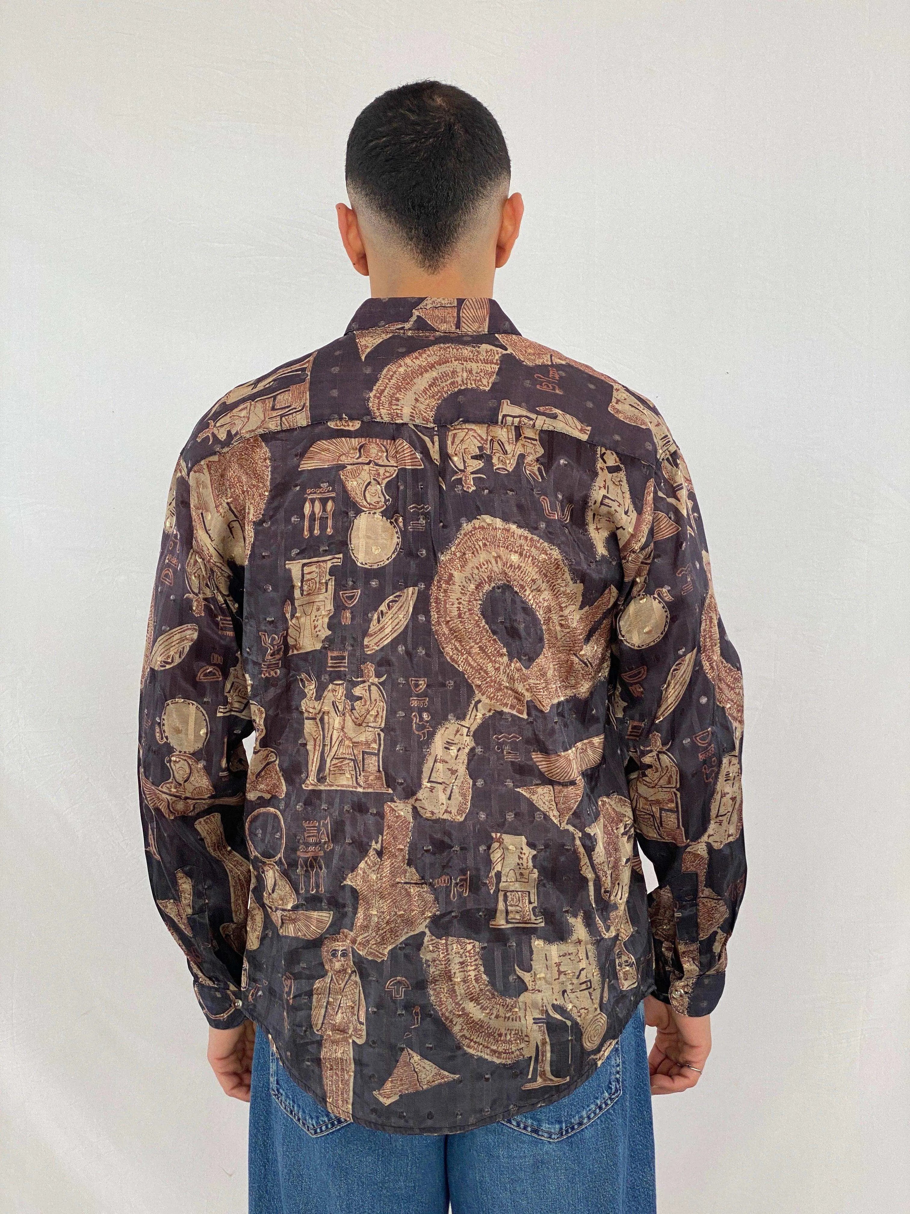 Vintage Thai Silk Collection Printed Full-Sleeve Shirt - Balagan Vintage Full Sleeve Shirt 90s, Abdullah, full sleeve shirt